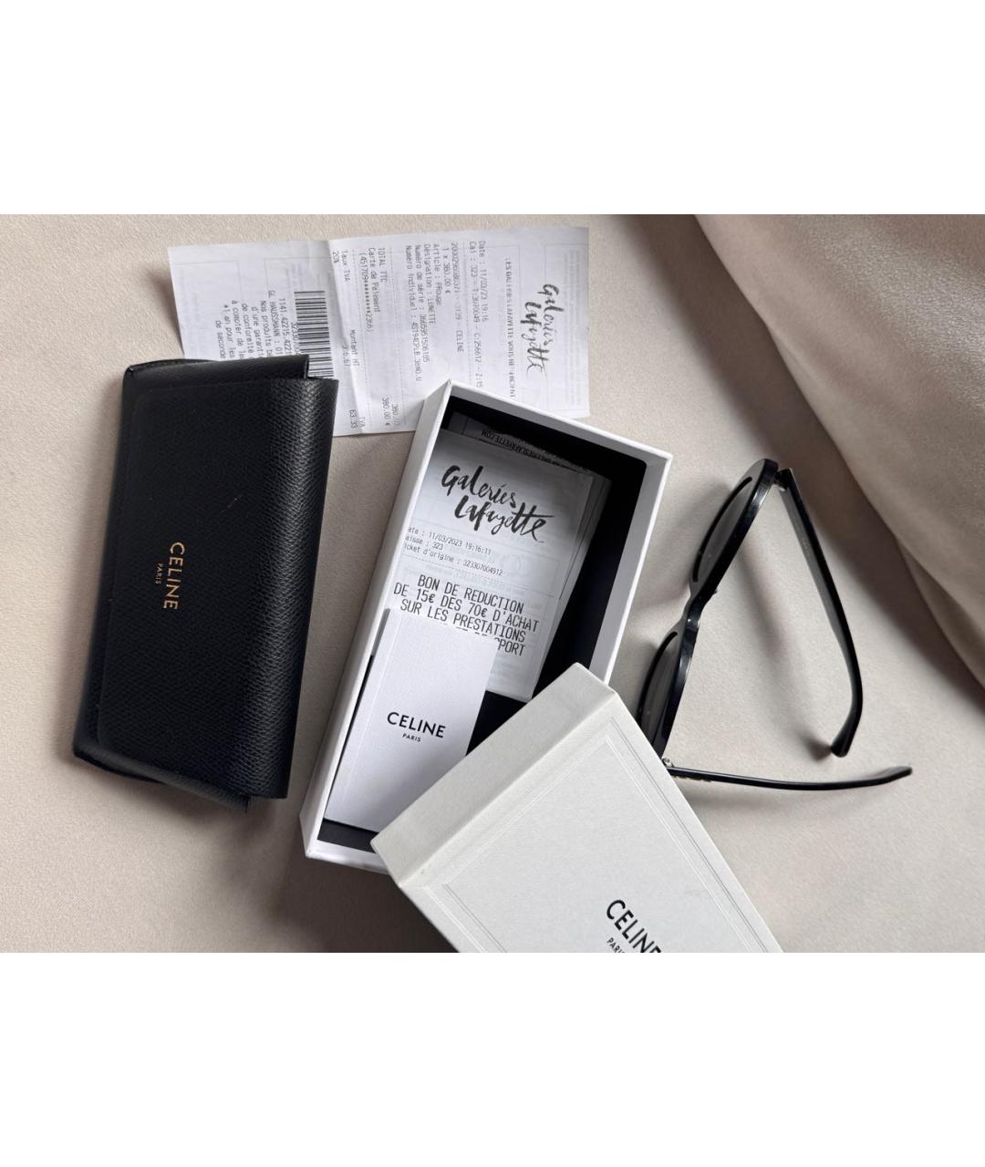 CELINE Черные пластиковые солнцезащитные очки, фото 3