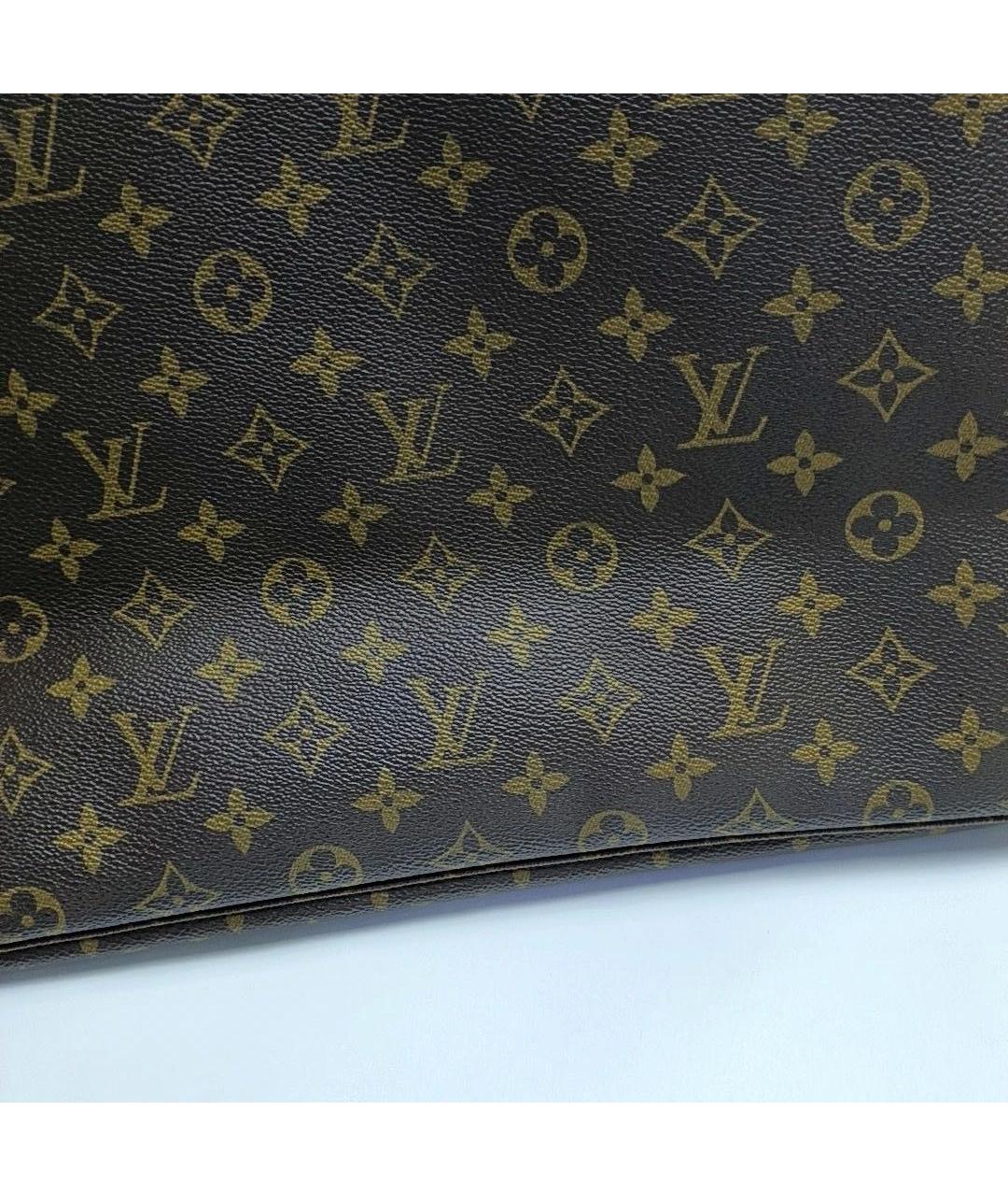 LOUIS VUITTON Коричневая кожаная сумка тоут, фото 6