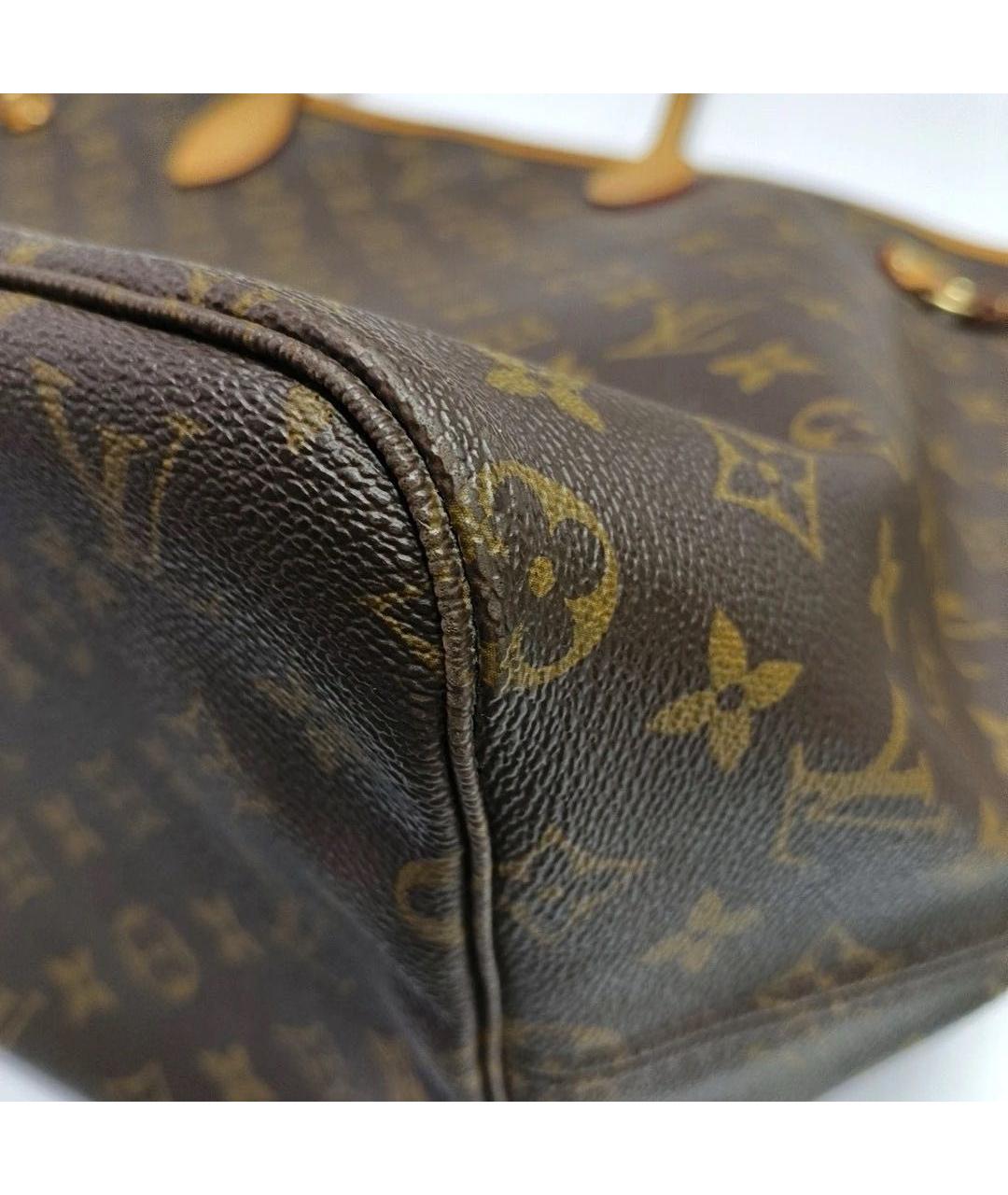 LOUIS VUITTON Коричневая кожаная сумка тоут, фото 7