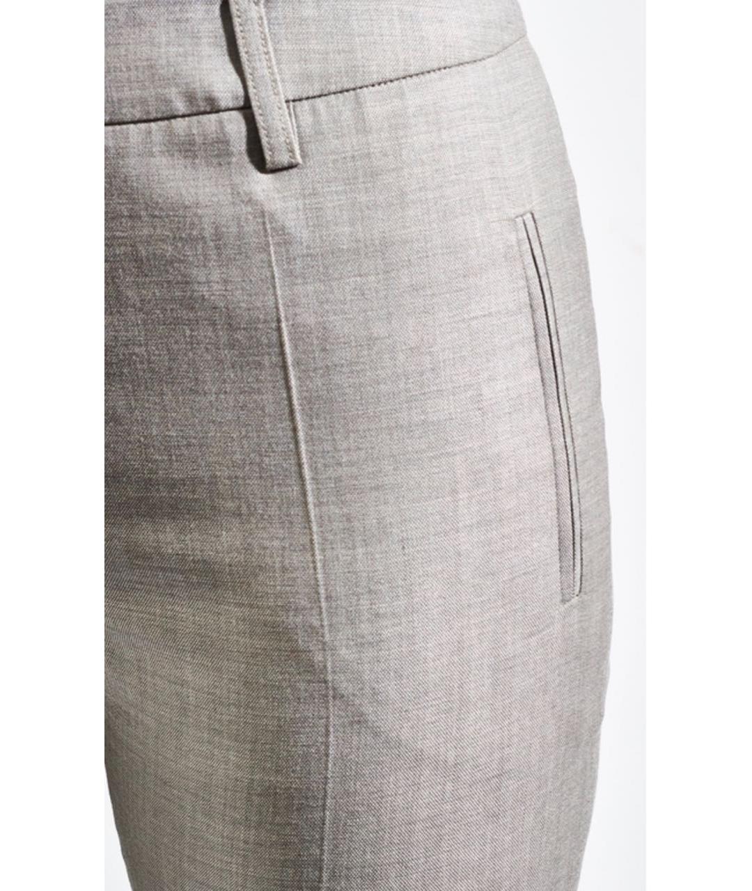 LES COPAINS Серые шерстяные брюки узкие, фото 4