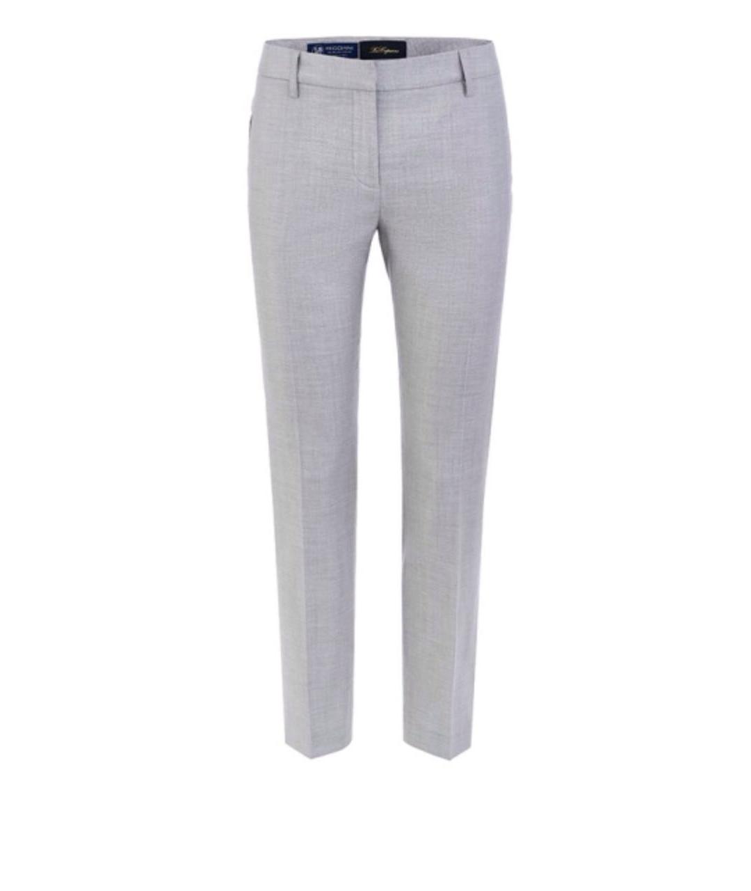 LES COPAINS Серые шерстяные брюки узкие, фото 1