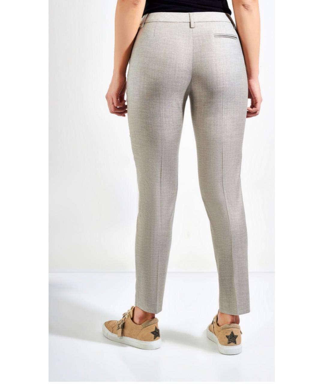 LES COPAINS Серые шерстяные брюки узкие, фото 3