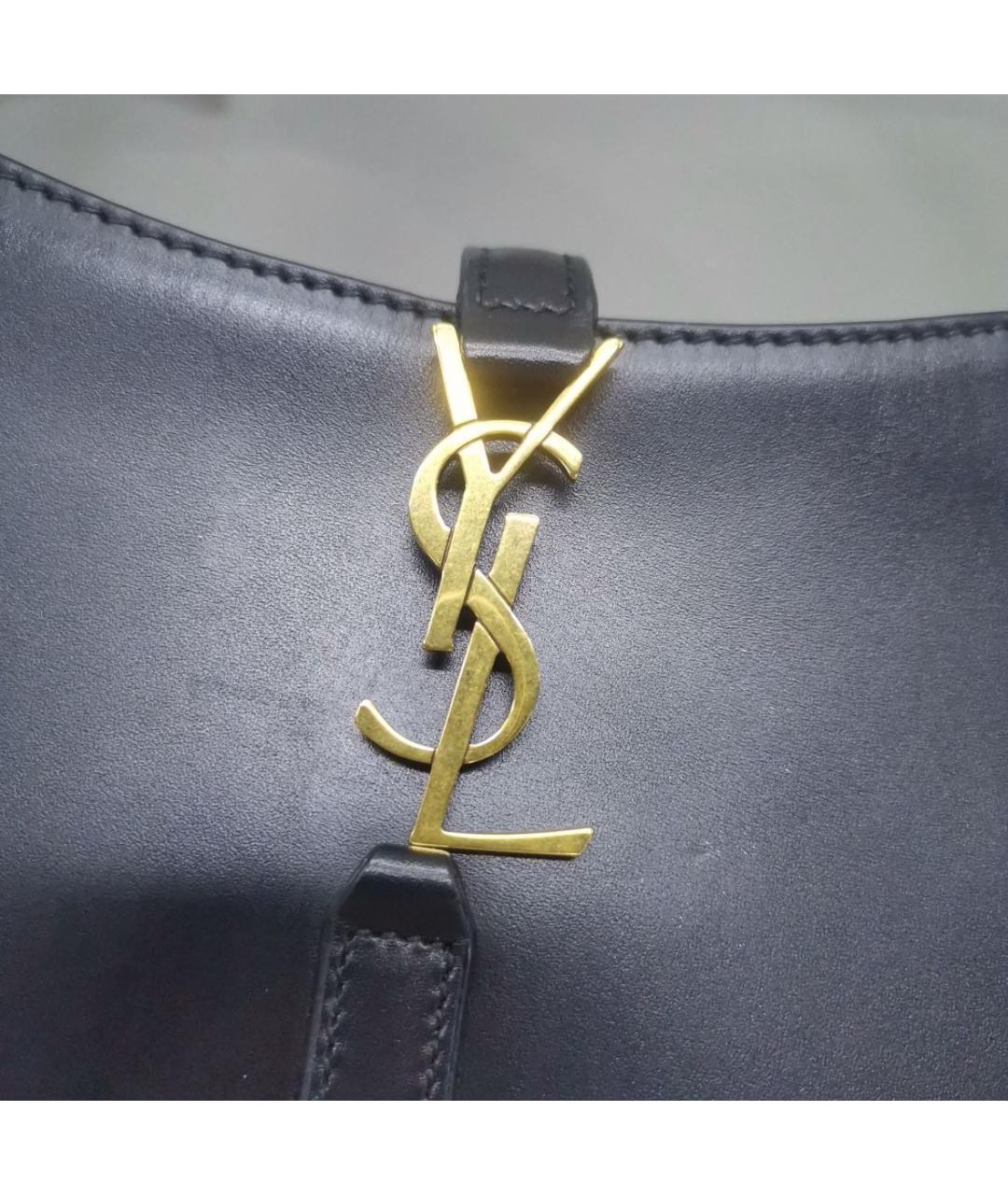 SAINT LAURENT Черная кожаная сумка с короткими ручками, фото 6