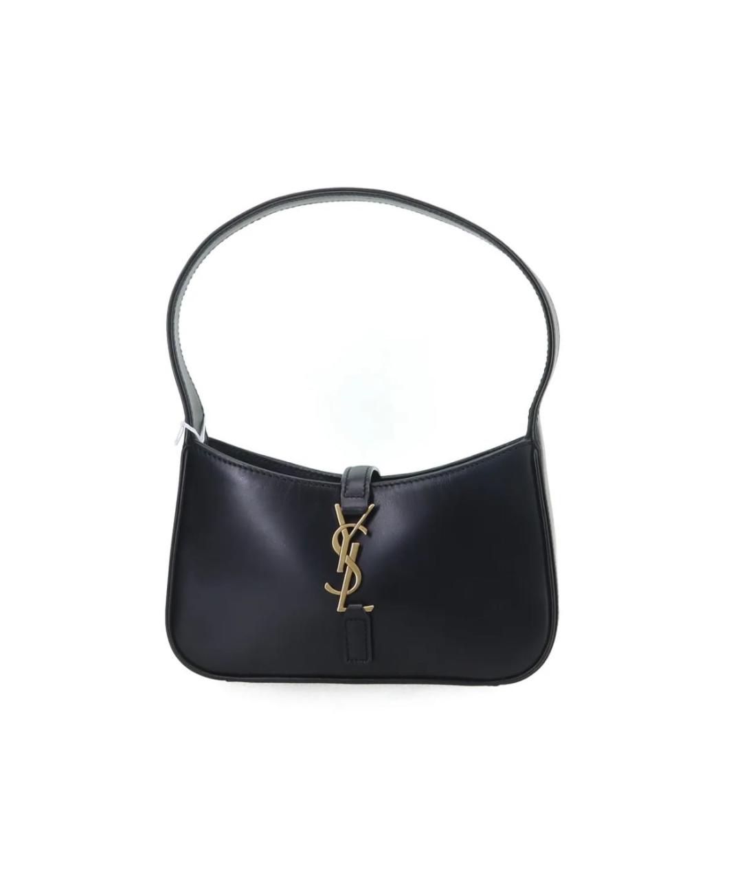 SAINT LAURENT Черная кожаная сумка с короткими ручками, фото 1