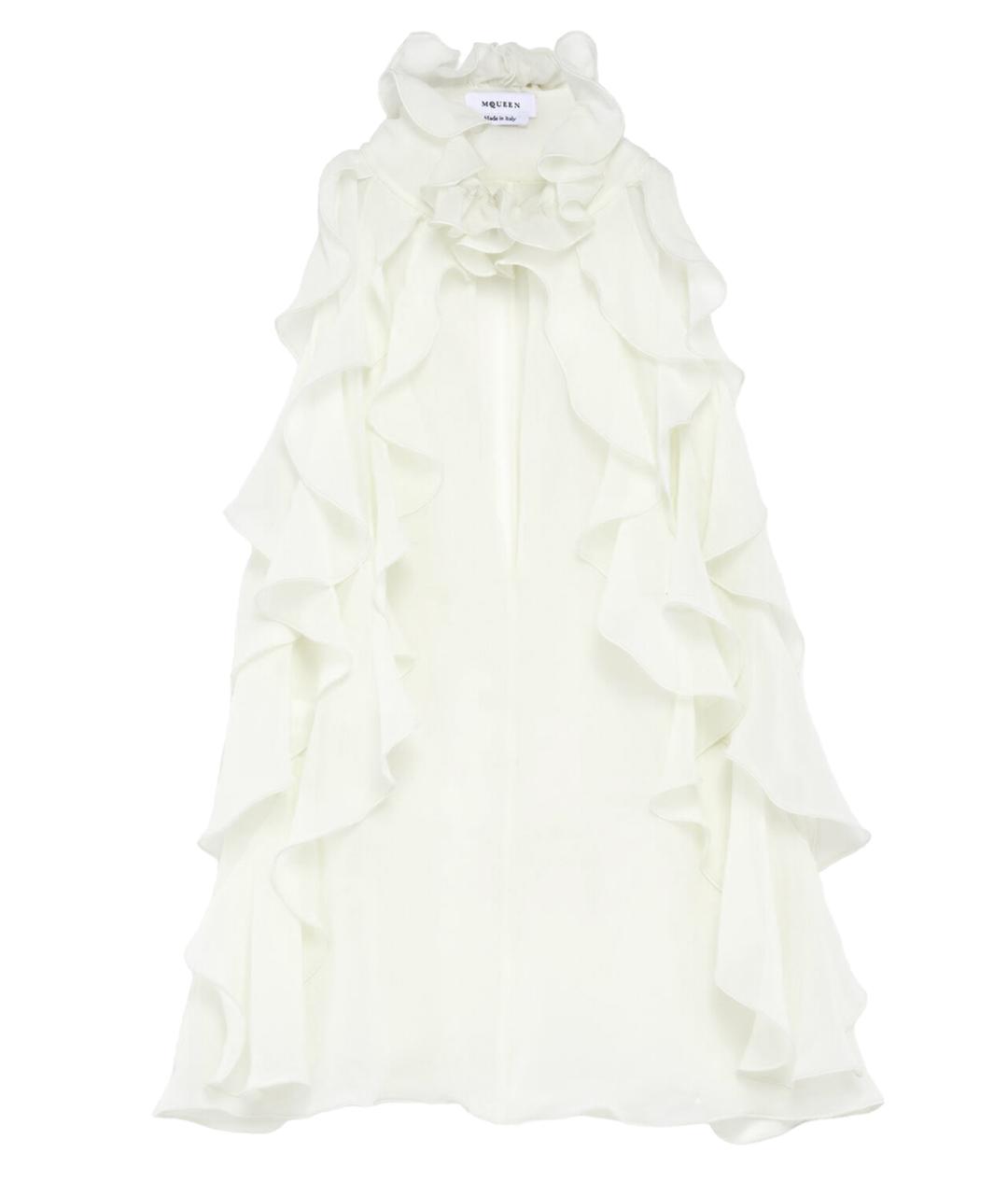 ALEXANDER MCQUEEN Белая шелковая блузы, фото 1