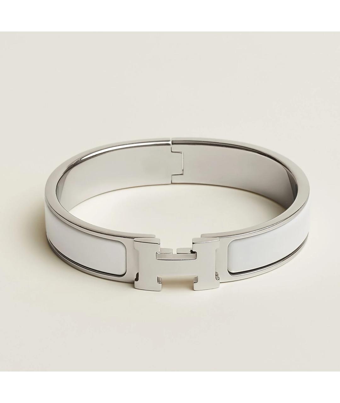 HERMES Белый металлический браслет, фото 3