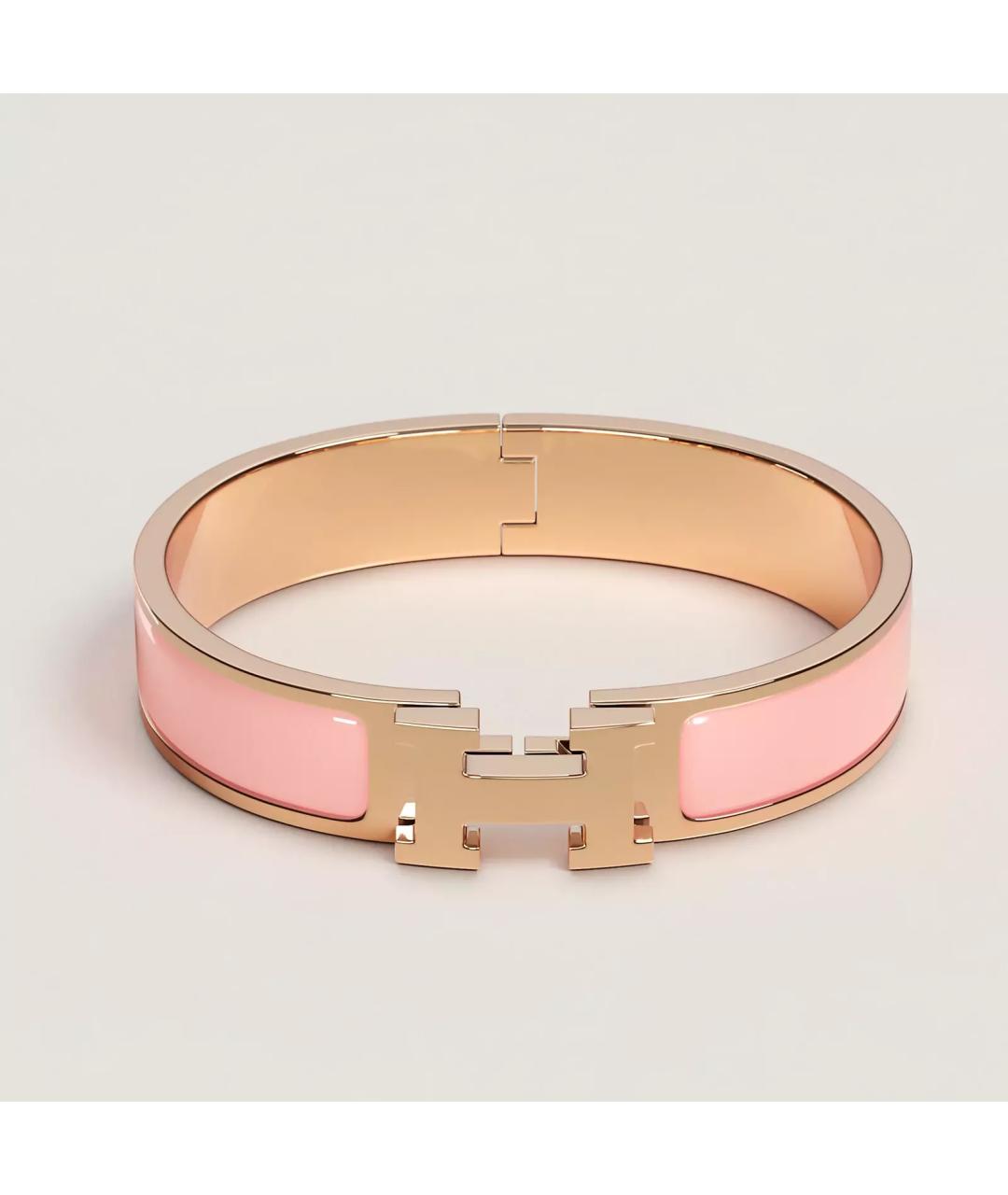 HERMES Розовый металлический браслет, фото 3