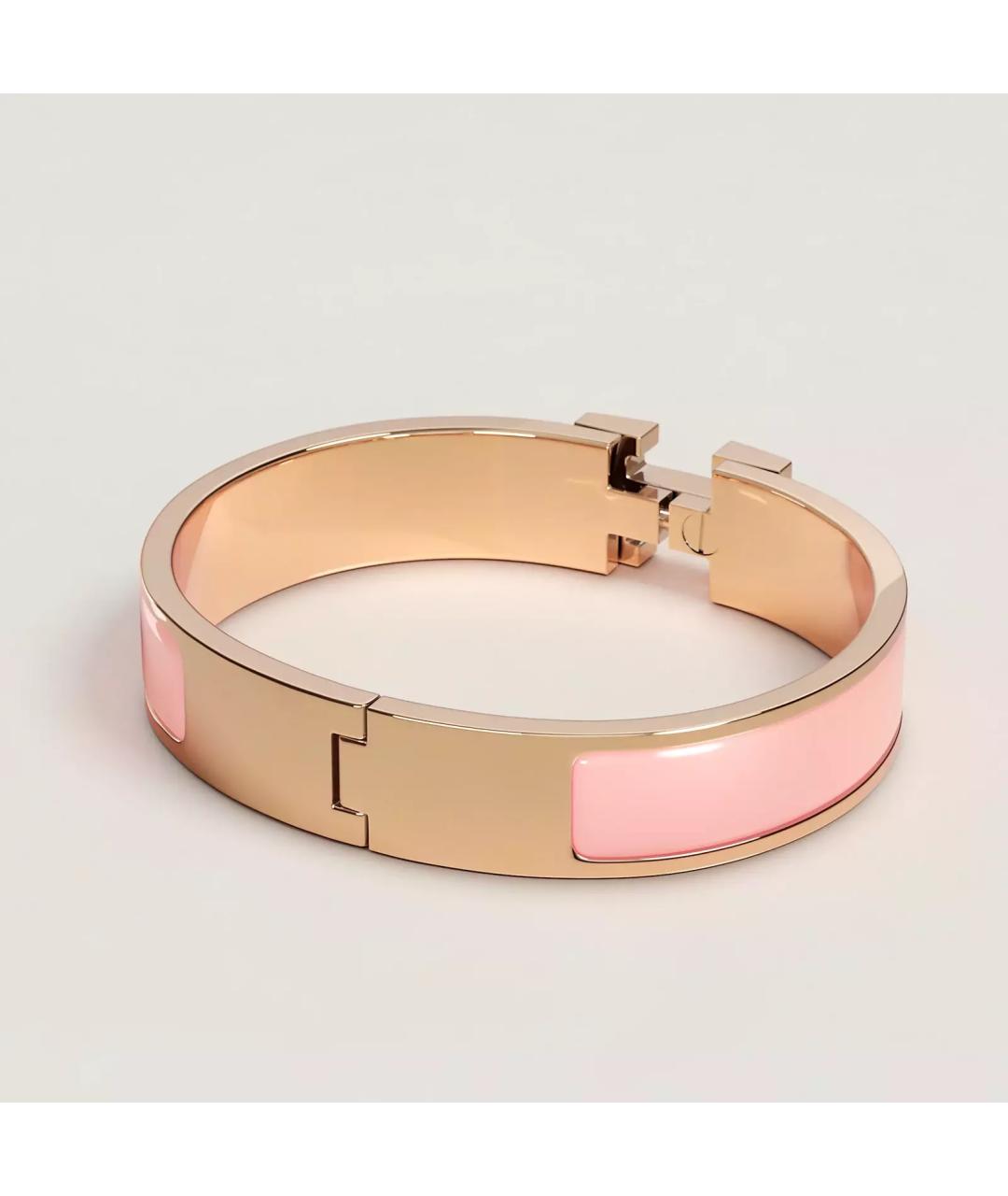 HERMES Розовый металлический браслет, фото 2