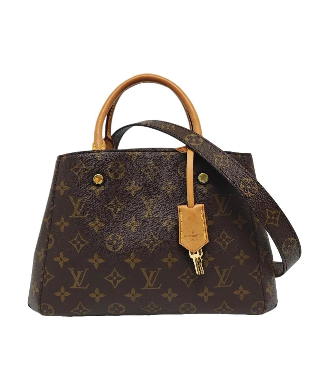 LOUIS VUITTON Коричневая кожаная сумка тоут, фото 1