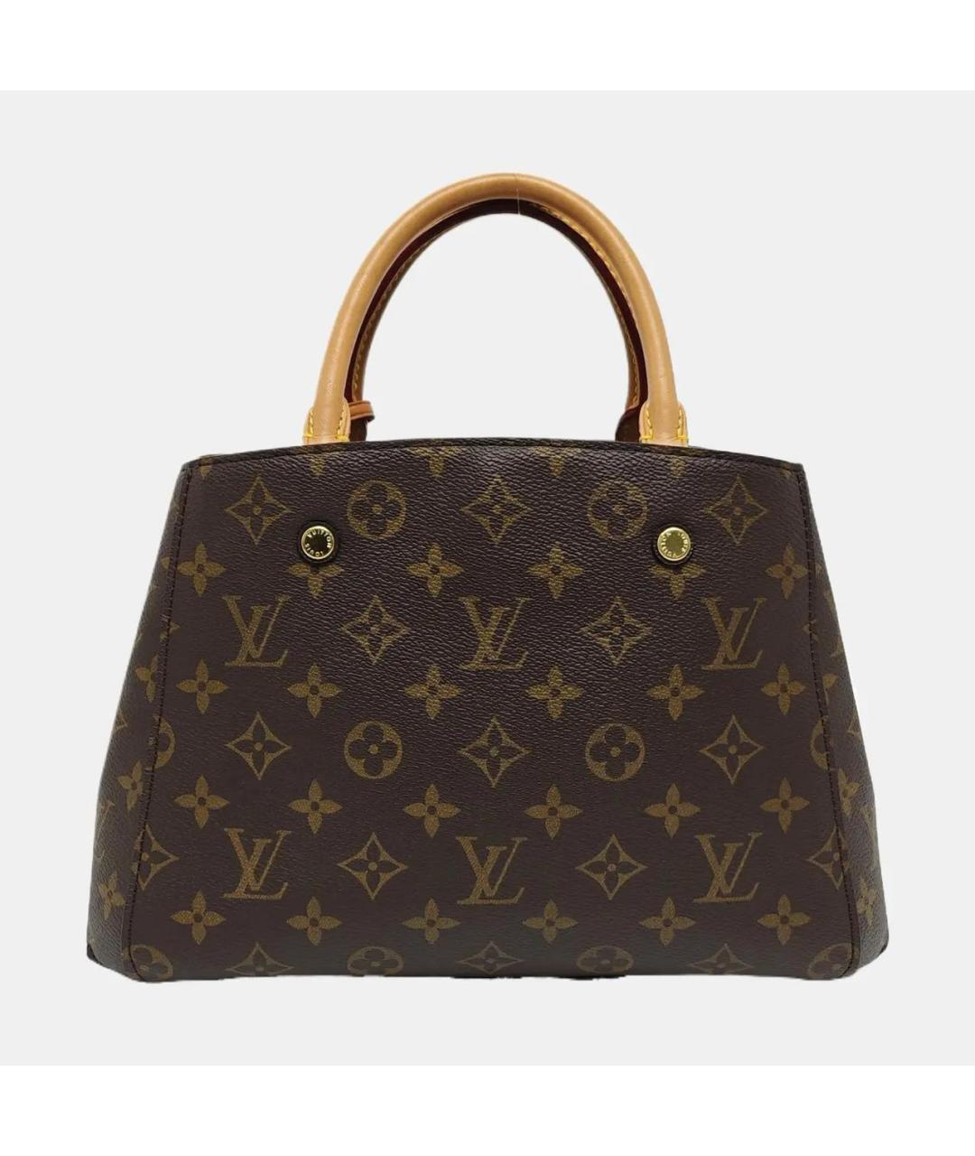LOUIS VUITTON Коричневая кожаная сумка тоут, фото 4