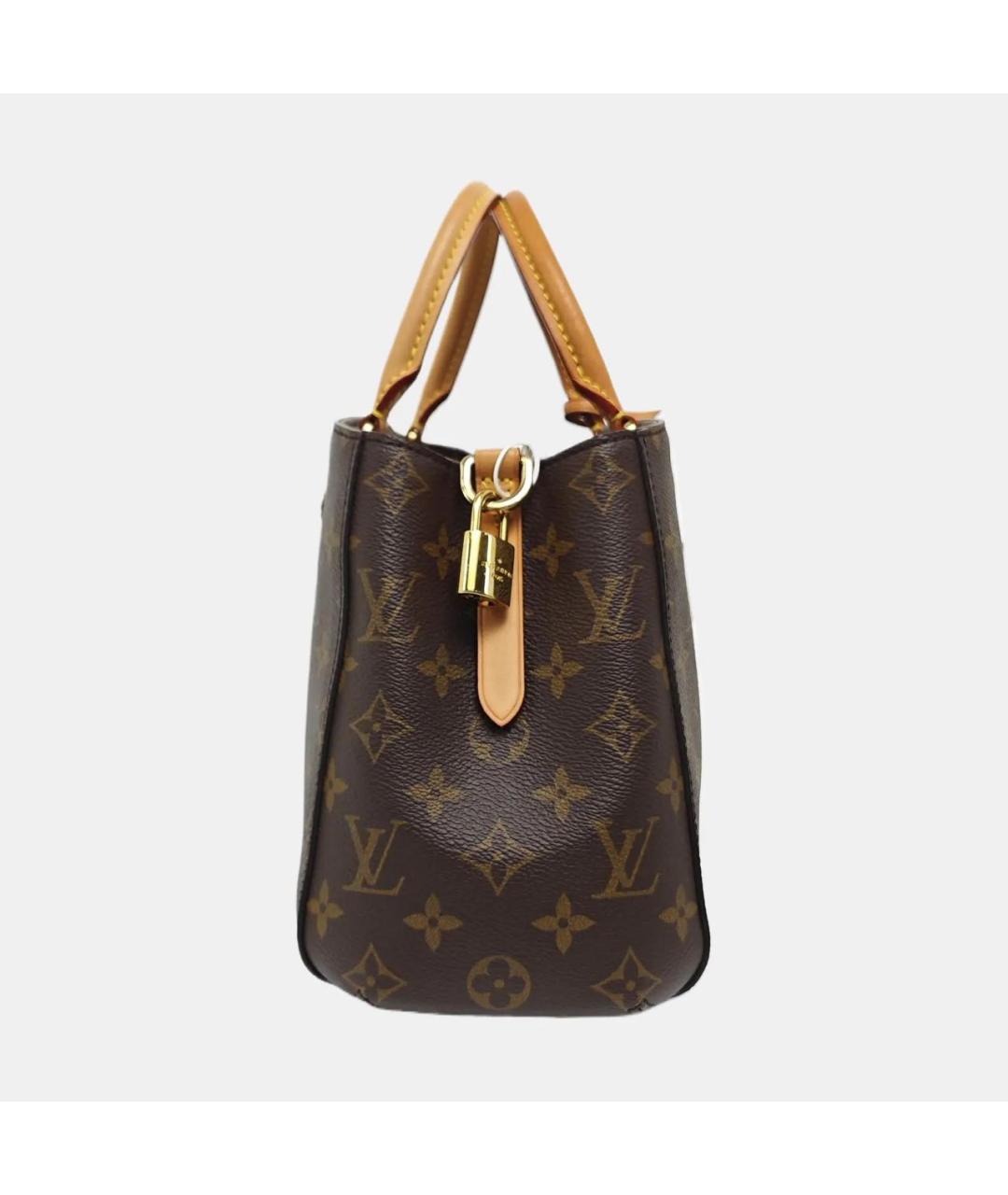 LOUIS VUITTON Коричневая кожаная сумка тоут, фото 3