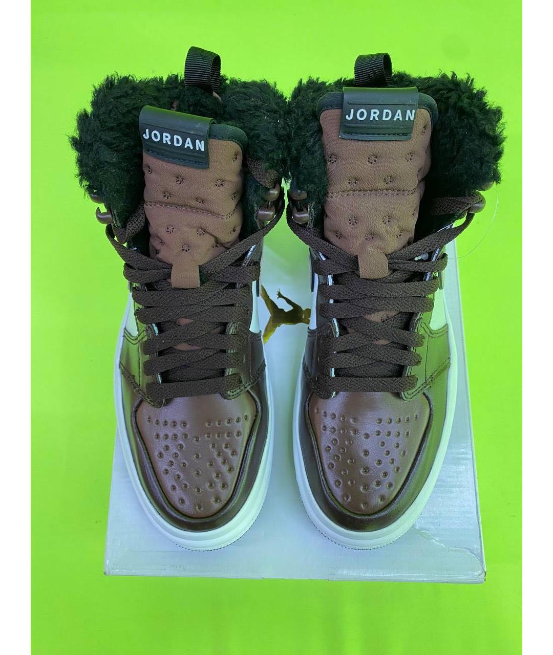 JORDAN Коричневые высокие кроссовки / кеды, фото 2
