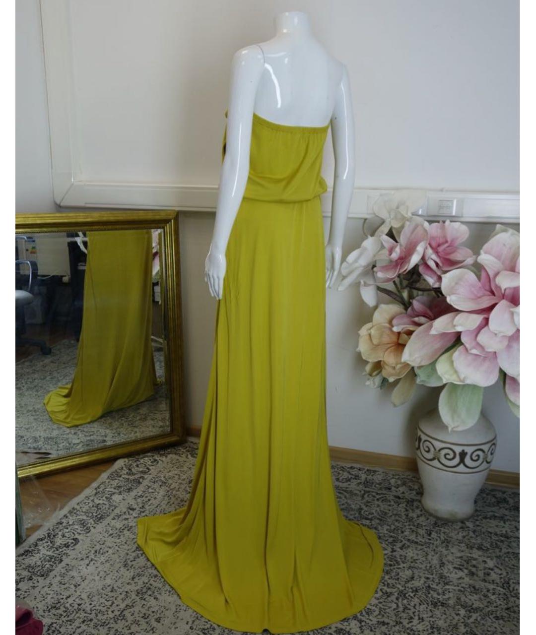 JO NO FUI Горчичное вискозное платье, фото 2