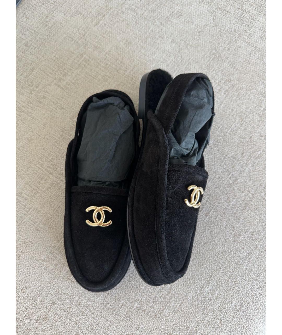 CHANEL Черные замшевые мюли, фото 2