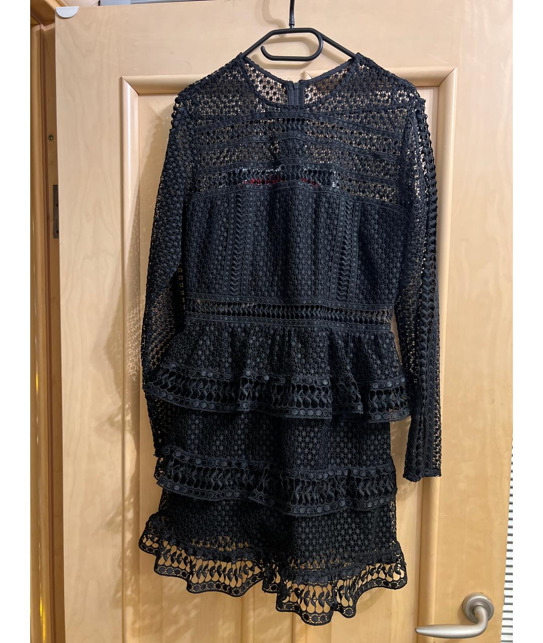 SELF-PORTRAIT Черное полиэстеровое коктейльное платье, фото 10