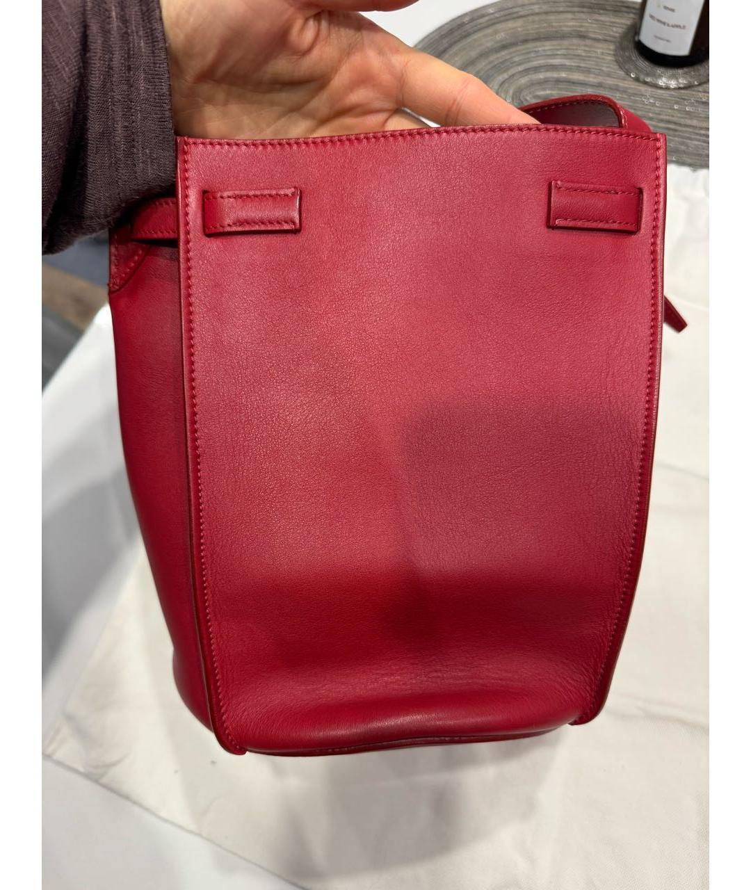 CELINE Красная кожаная сумка через плечо, фото 3
