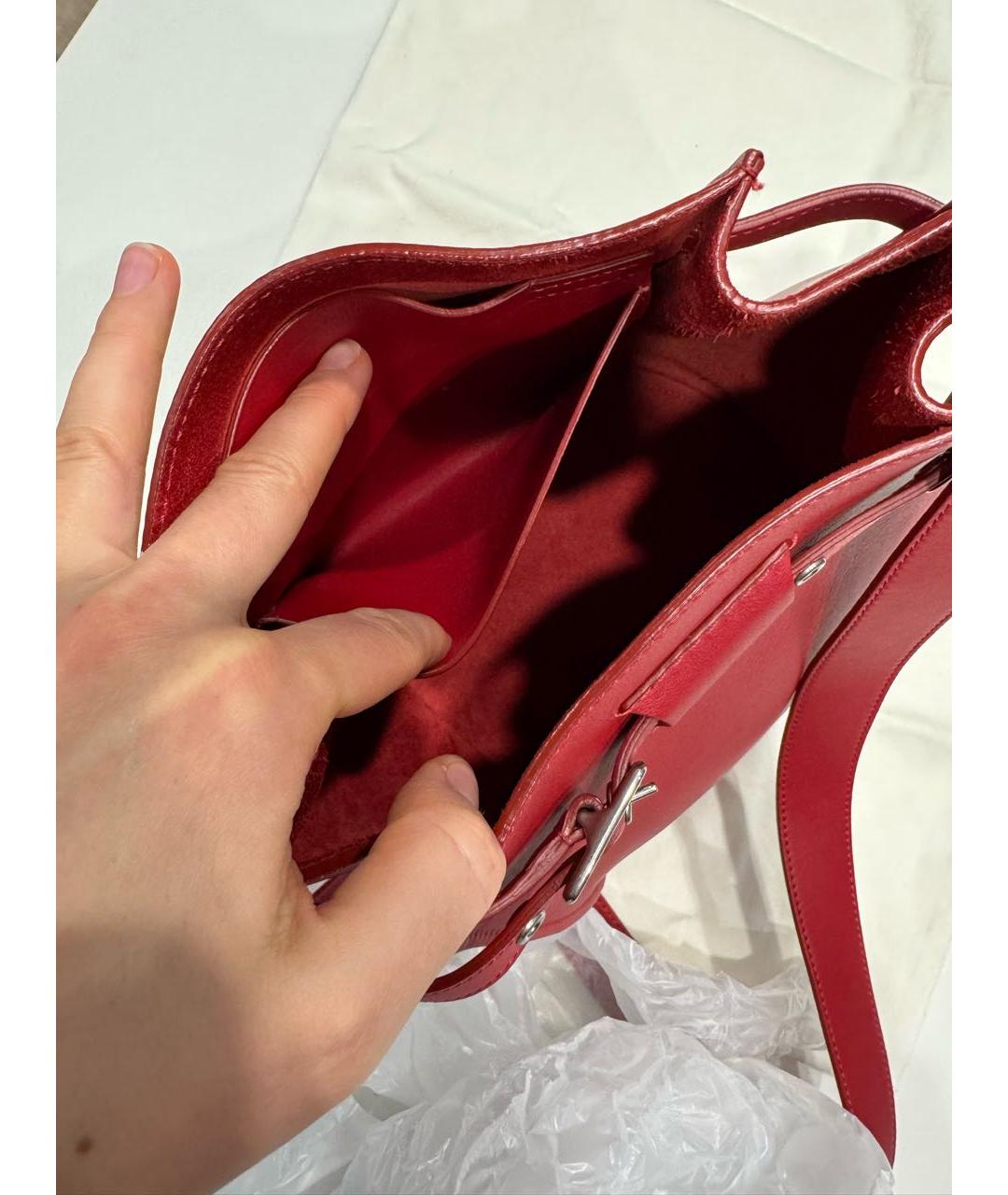 CELINE Красная кожаная сумка через плечо, фото 8