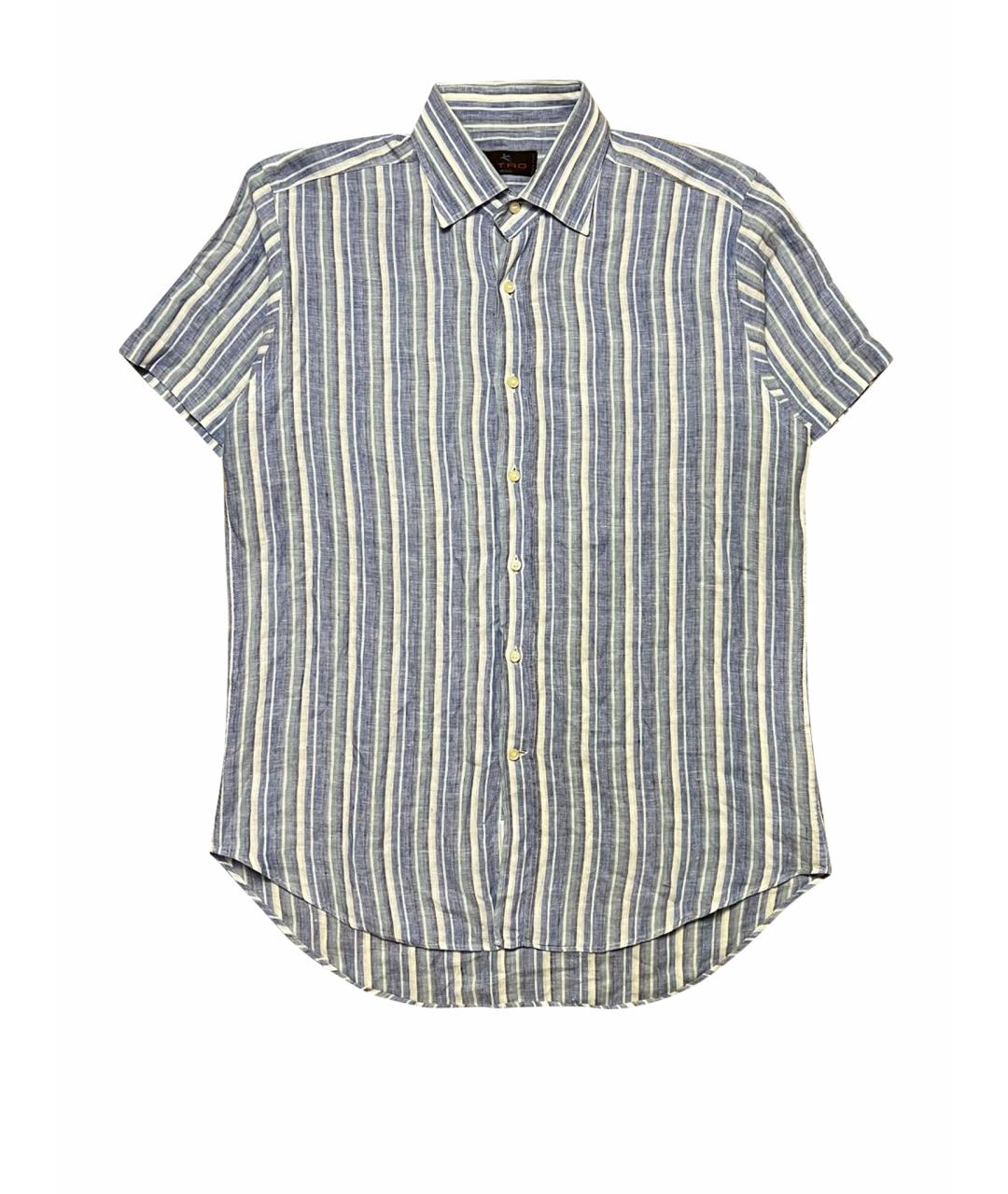 ETRO Голубая льняная кэжуал рубашка, фото 1