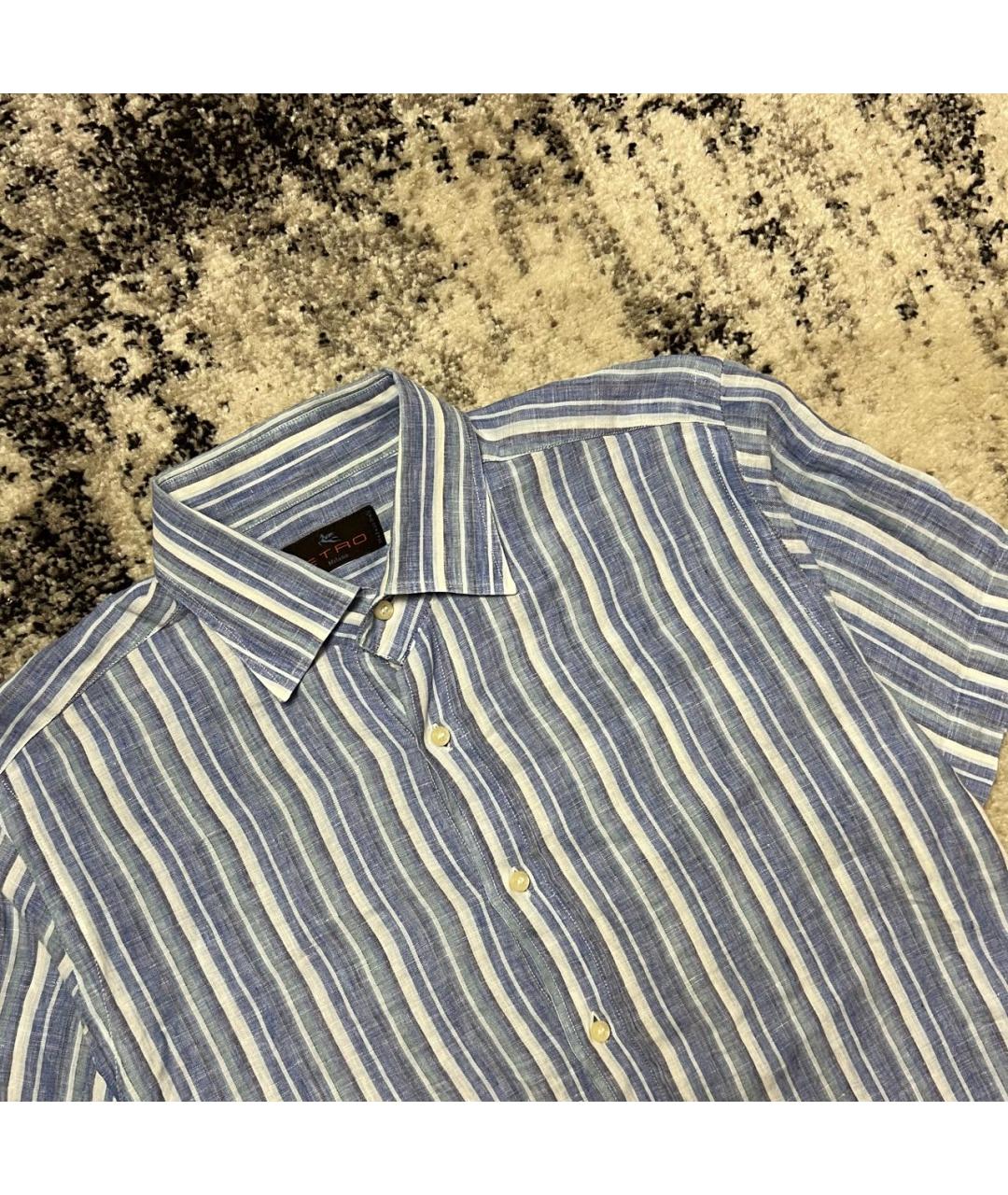 ETRO Голубая льняная кэжуал рубашка, фото 2