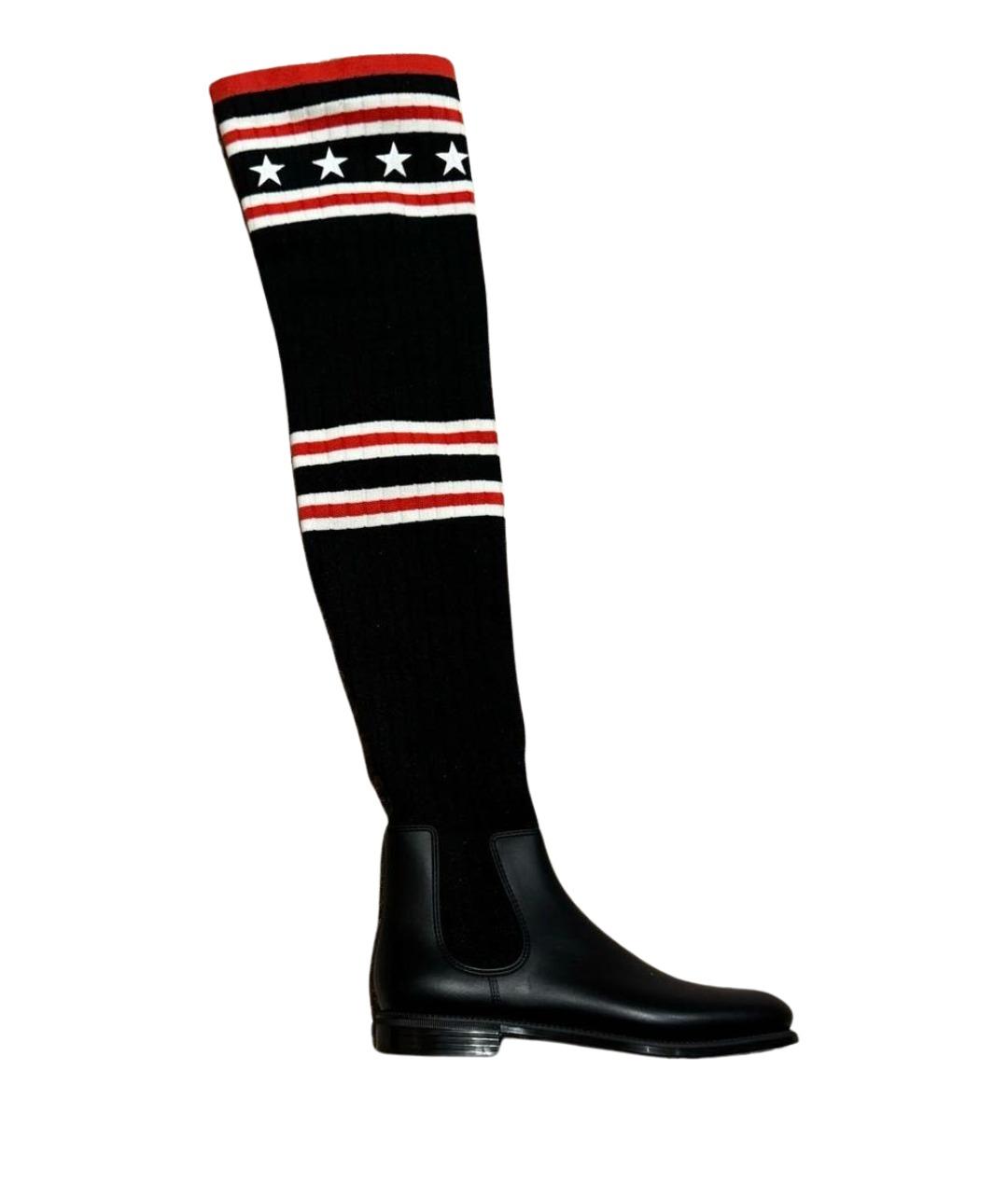 GIVENCHY Черные резиновые ботфорты, фото 1