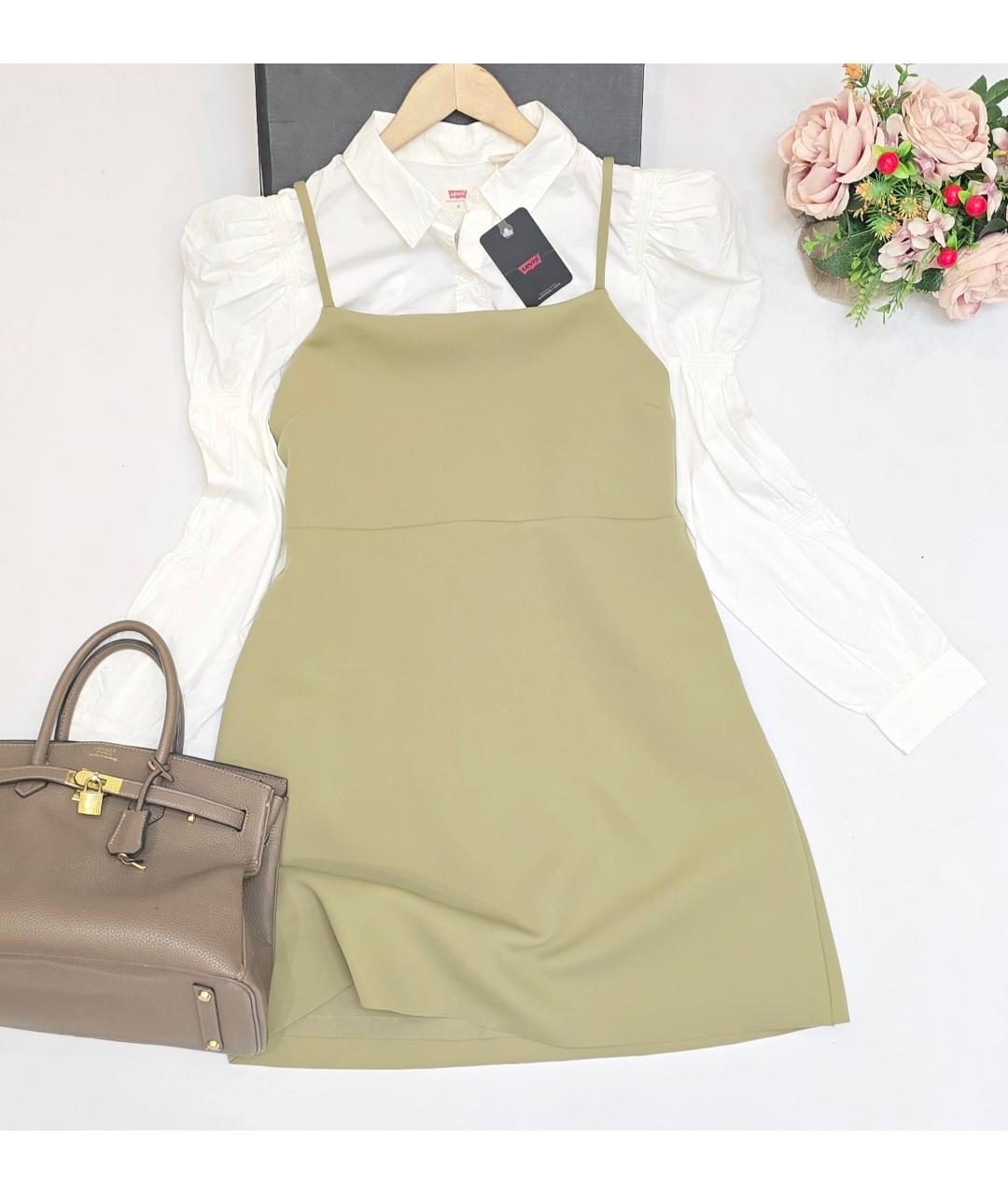 COS Горчичное хлопковое повседневное платье, фото 10