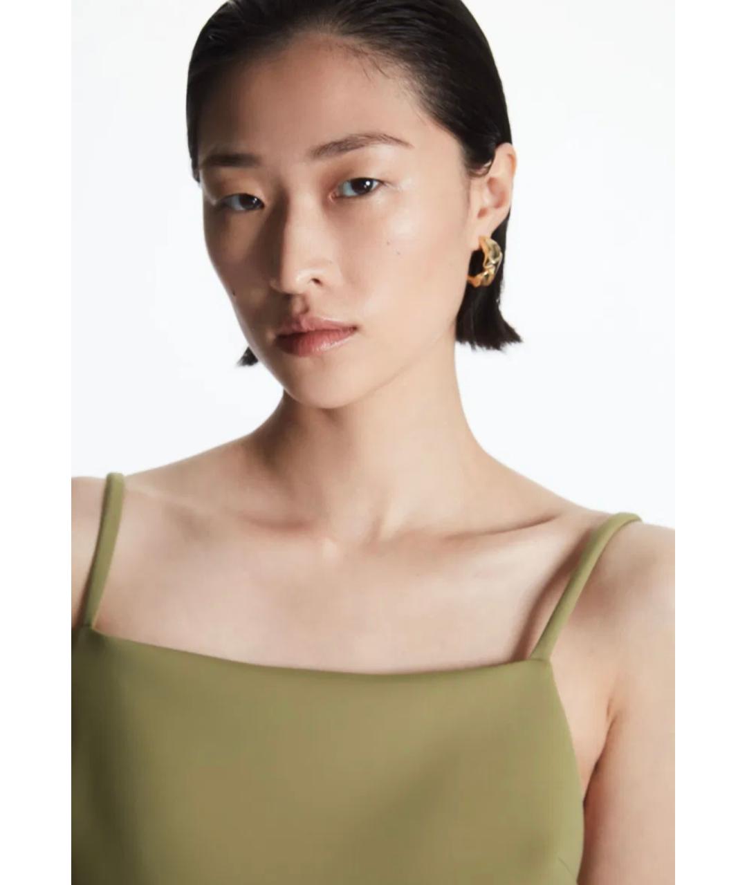 COS Горчичное хлопковое повседневное платье, фото 5