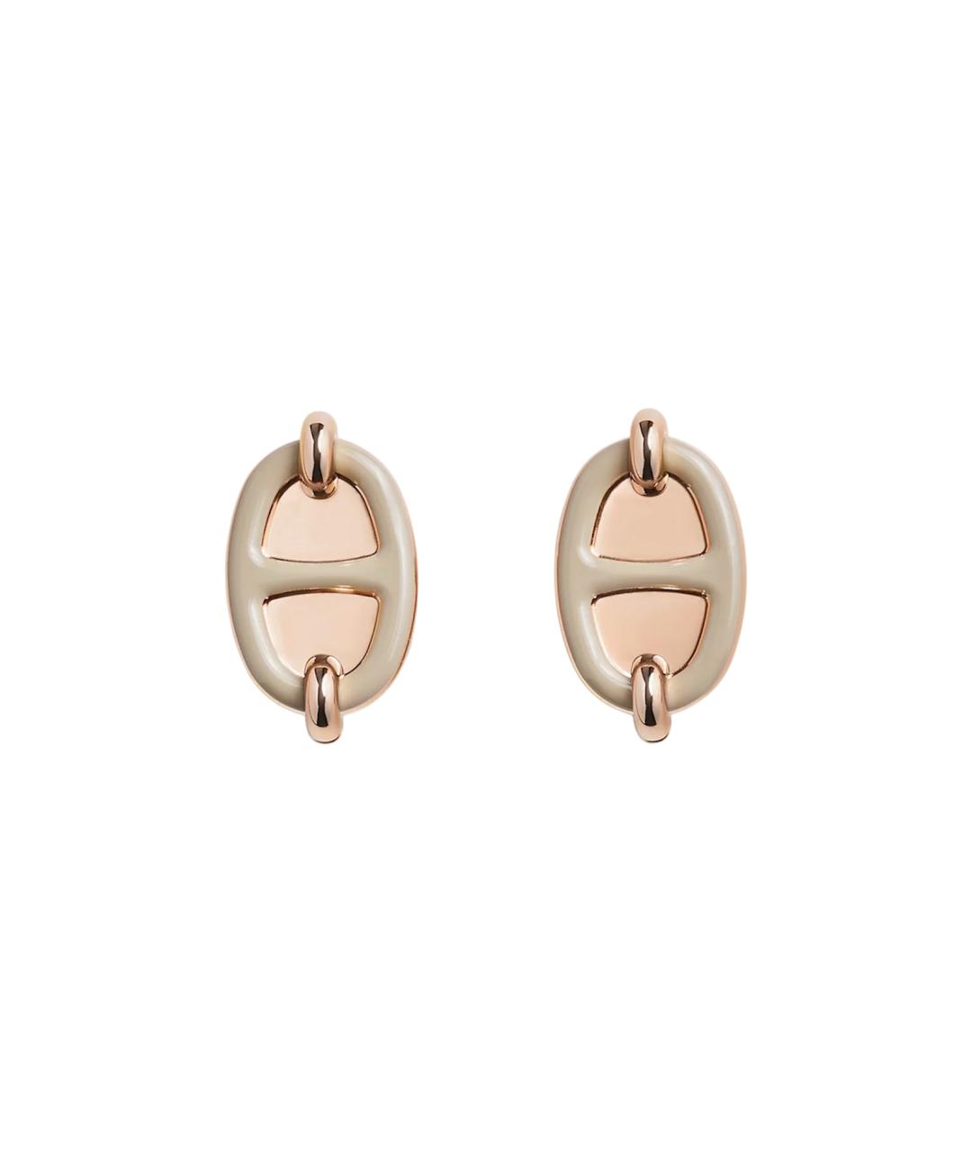 HERMES Бежевые металлические серьги, фото 1