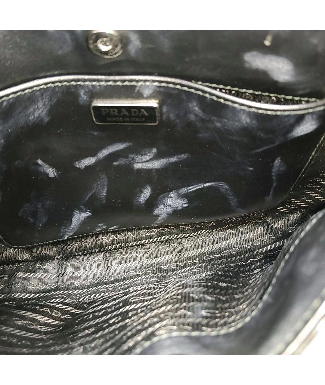 PRADA Черная кожаная сумка с короткими ручками, фото 8