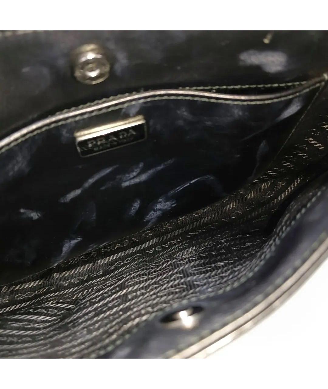 PRADA Черная кожаная сумка с короткими ручками, фото 4