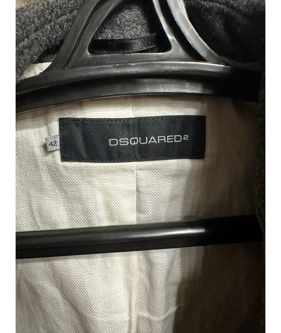 DSQUARED2 Антрацитовое шерстяное пальто, фото 3