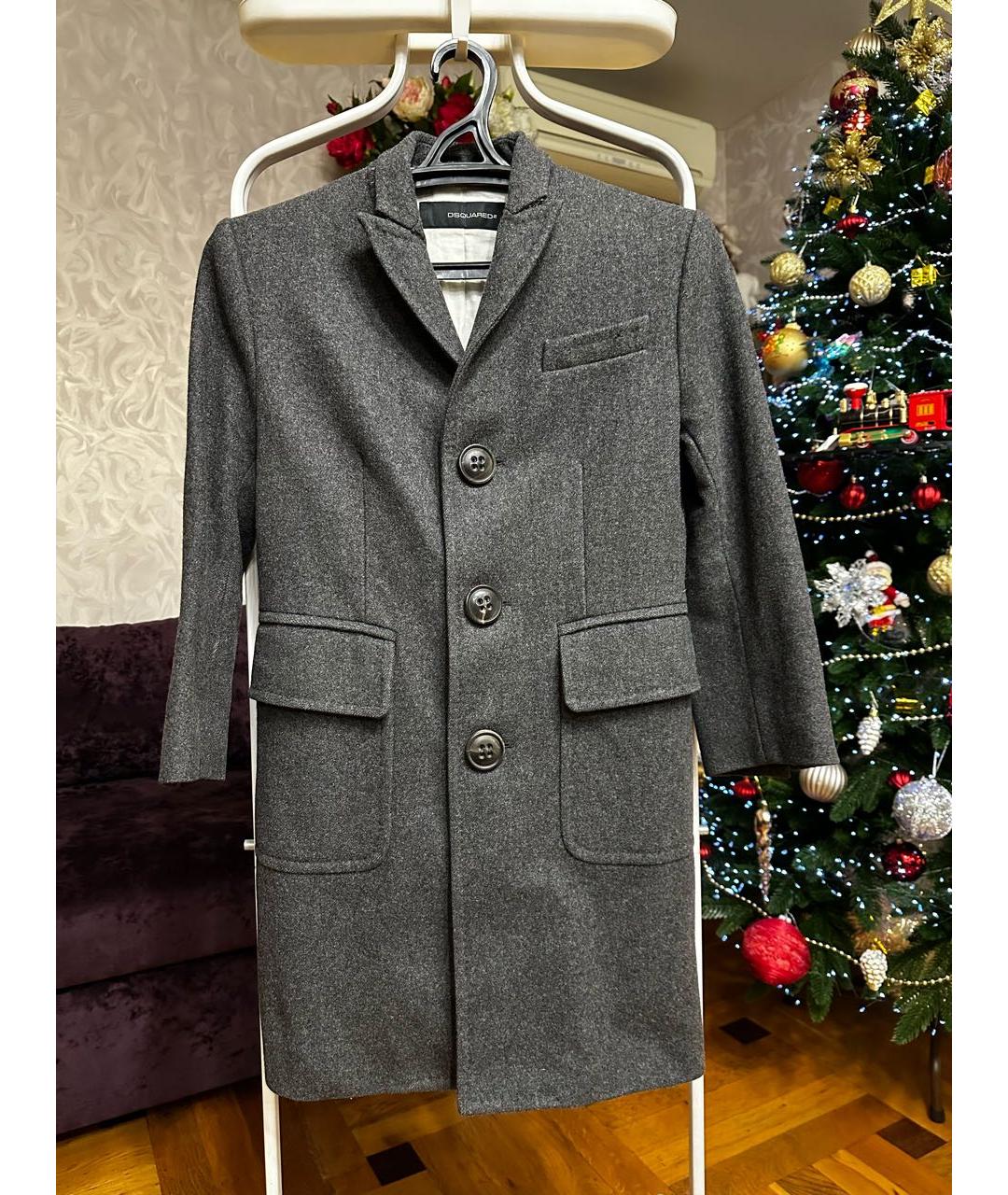 DSQUARED2 Антрацитовое шерстяное пальто, фото 9