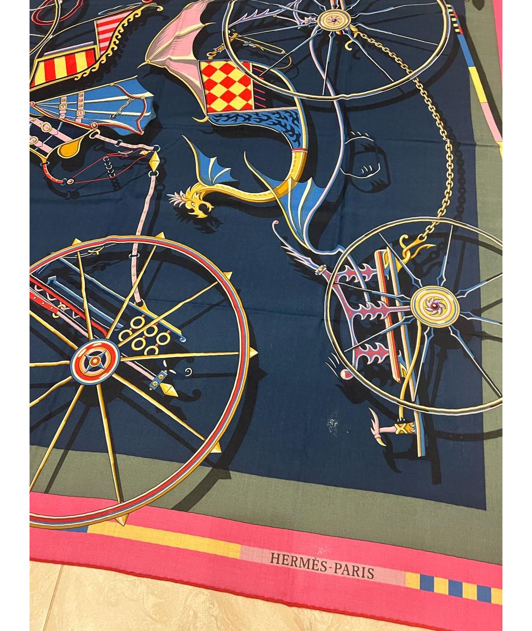 HERMES Мульти кашемировый платок, фото 5