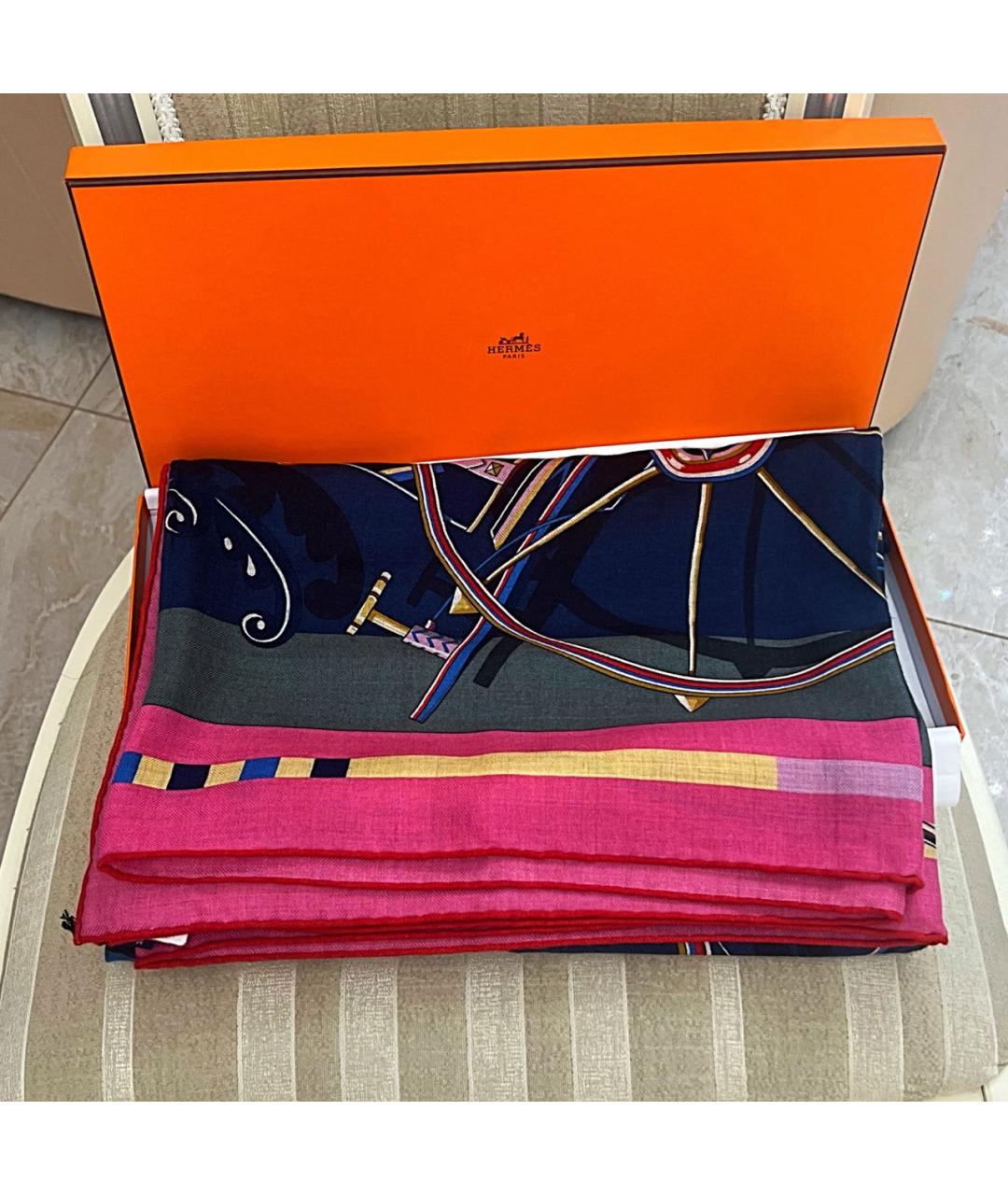 HERMES Мульти кашемировый платок, фото 2