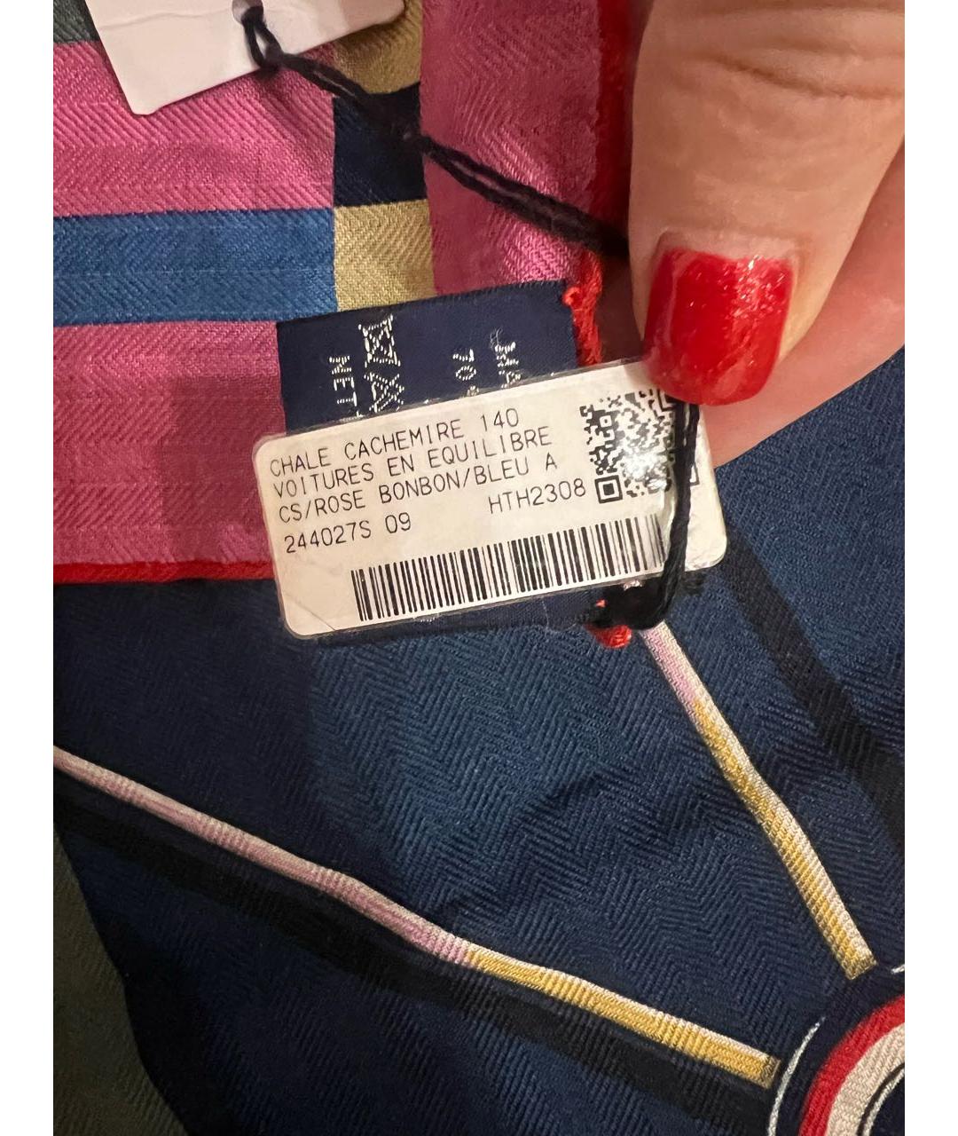 HERMES Мульти кашемировый платок, фото 3