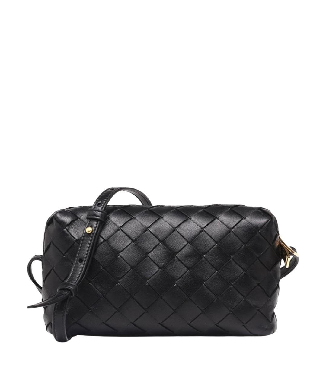 BOTTEGA VENETA Черная кожаная сумка через плечо, фото 1