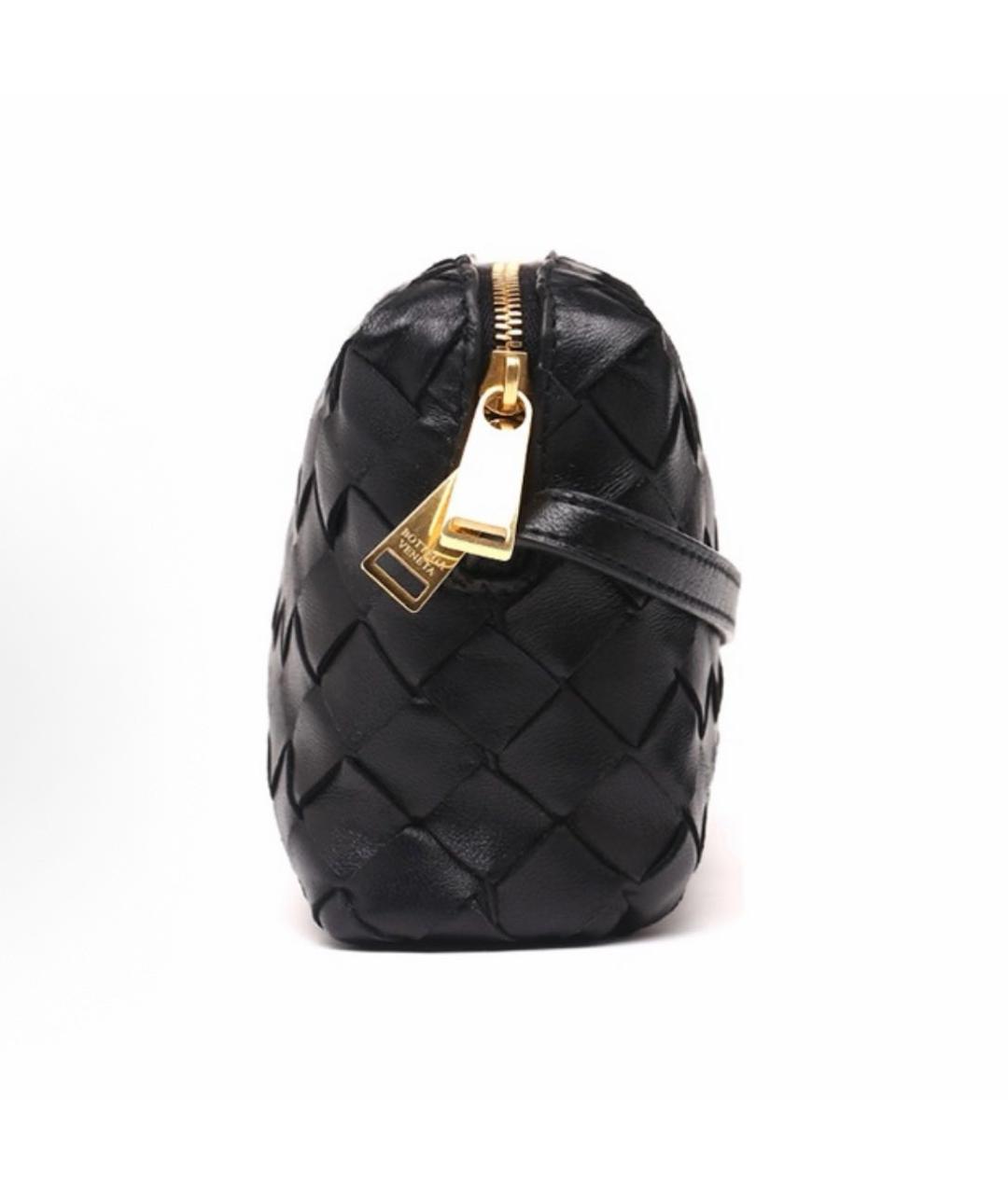 BOTTEGA VENETA Черная кожаная сумка через плечо, фото 3