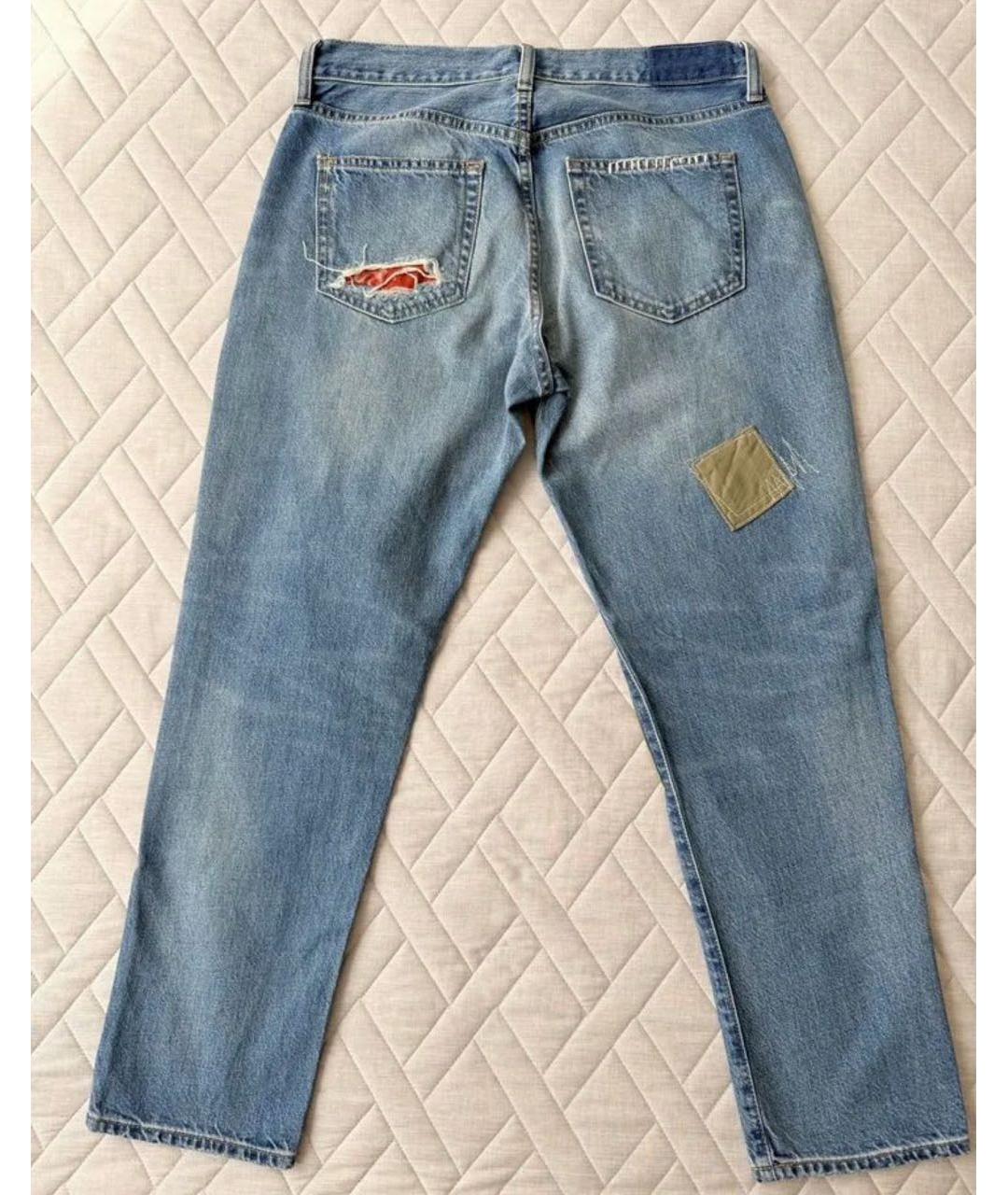 POLO RALPH LAUREN Голубые хлопковые джинсы слим, фото 3