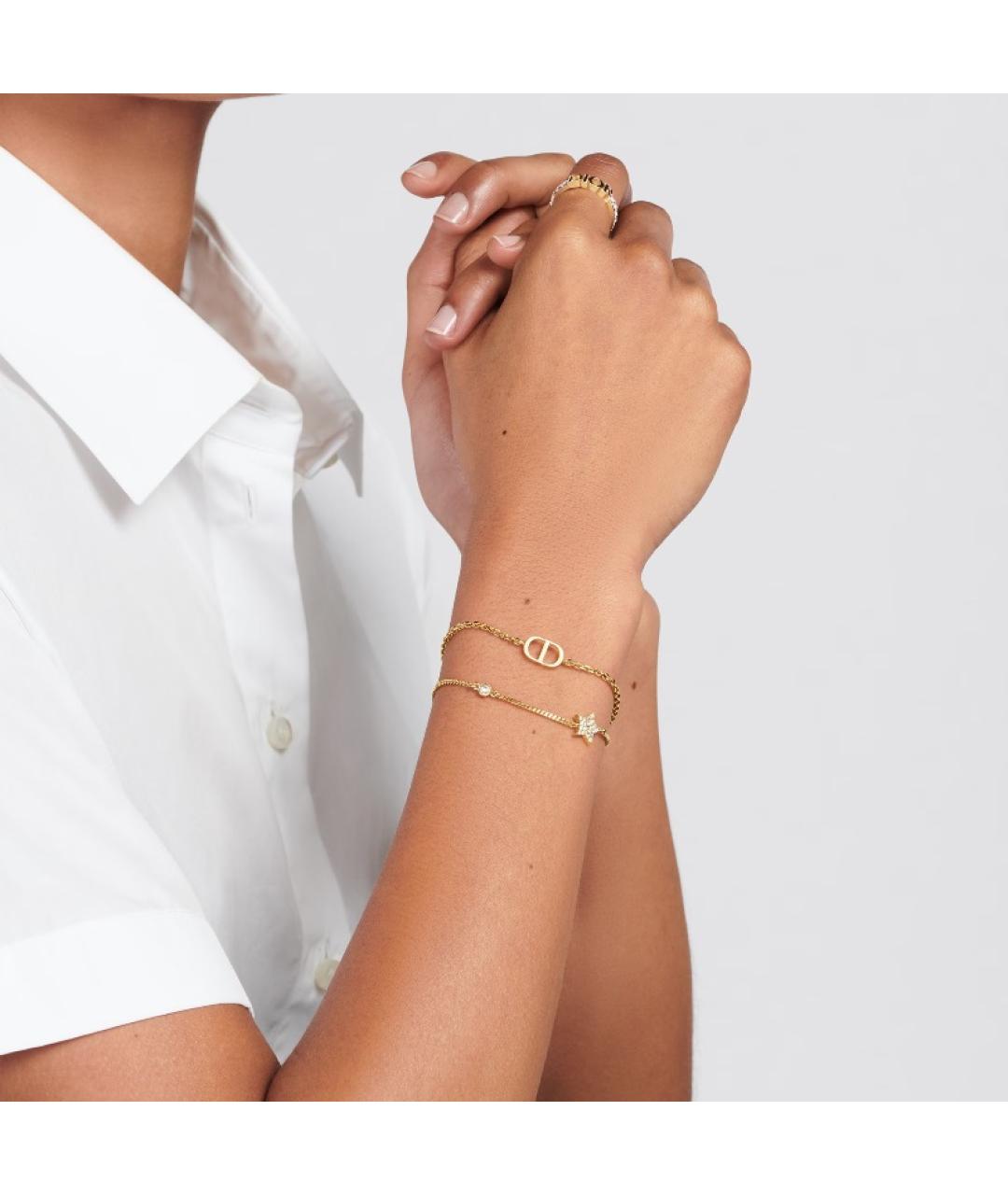 CHRISTIAN DIOR Золотой металлический браслет, фото 4