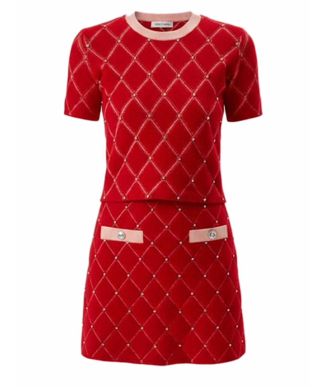 MAJE Красный вискозный костюм с юбками, фото 1