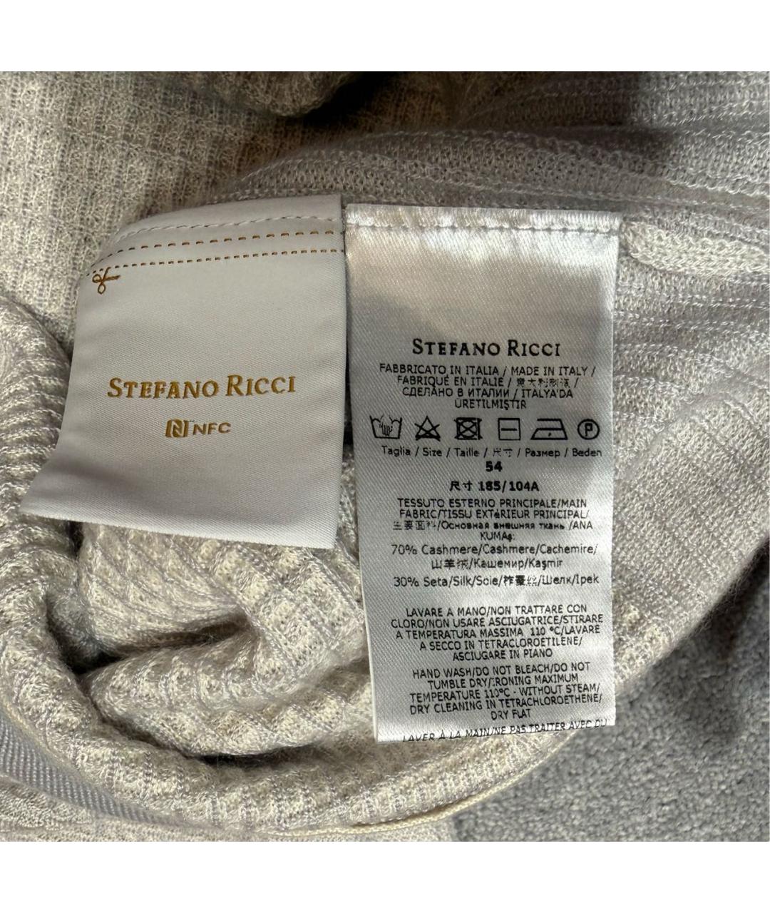 STEFANO RICCI Серый кашемировый джемпер / свитер, фото 7