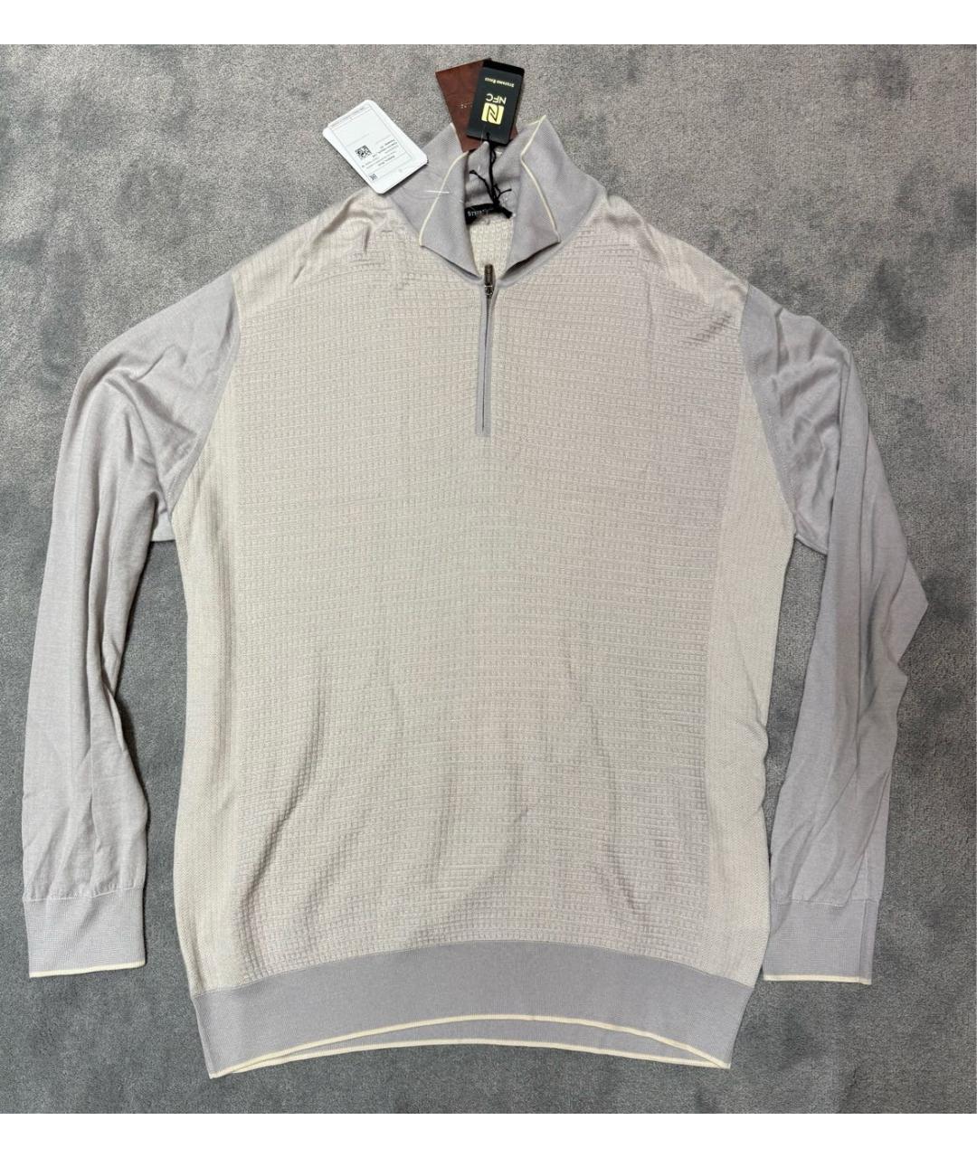 STEFANO RICCI Серый кашемировый джемпер / свитер, фото 9