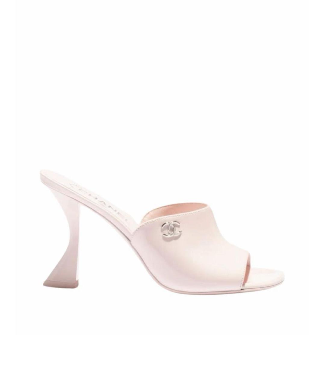 CHANEL Розовые мюли из лакированной кожи, фото 4