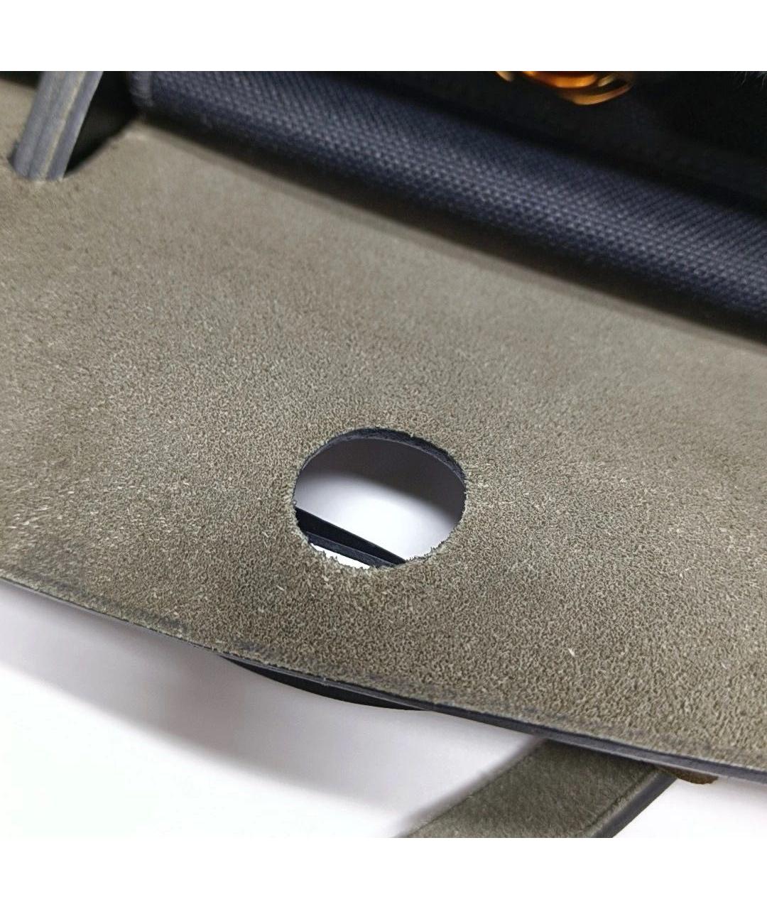 HERMES Черная кожаная сумка с короткими ручками, фото 6