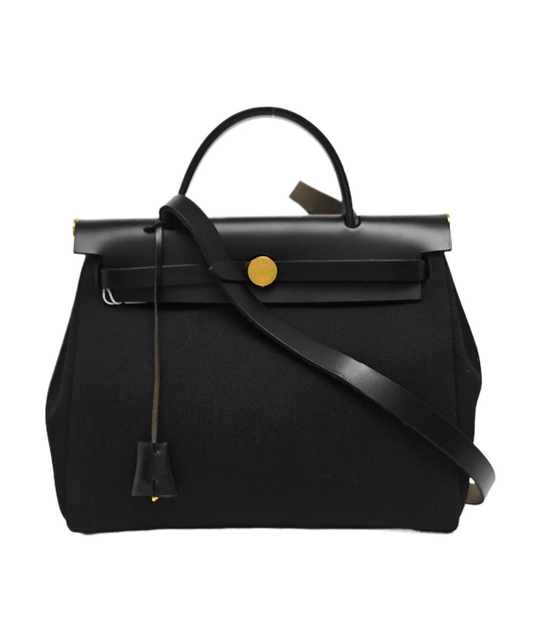 HERMES Черная кожаная сумка с короткими ручками, фото 9