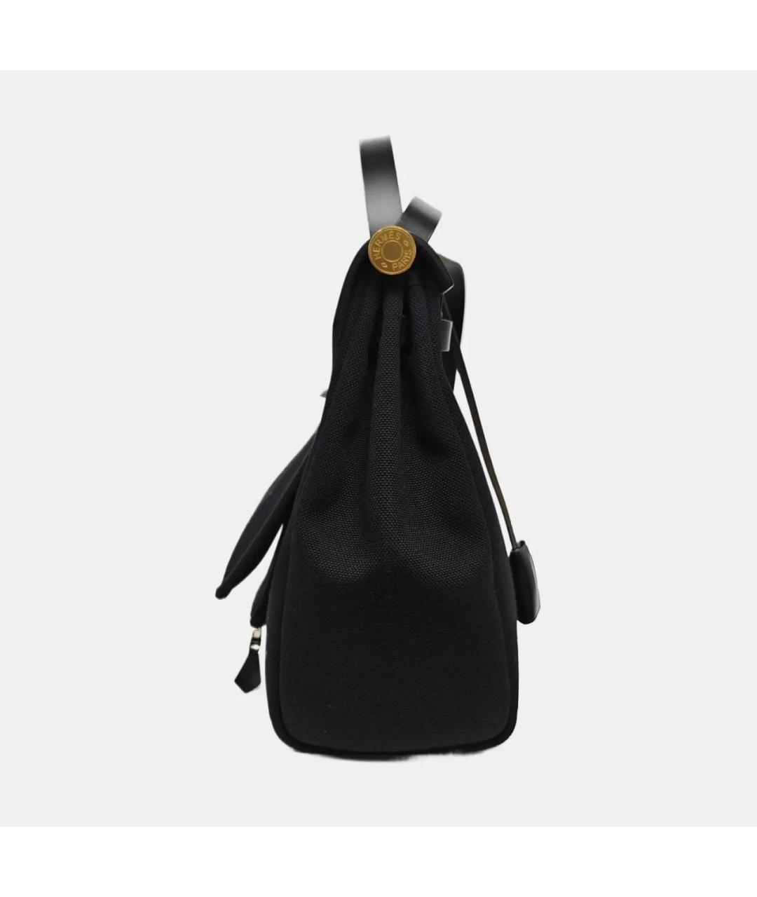 HERMES Черная кожаная сумка с короткими ручками, фото 3