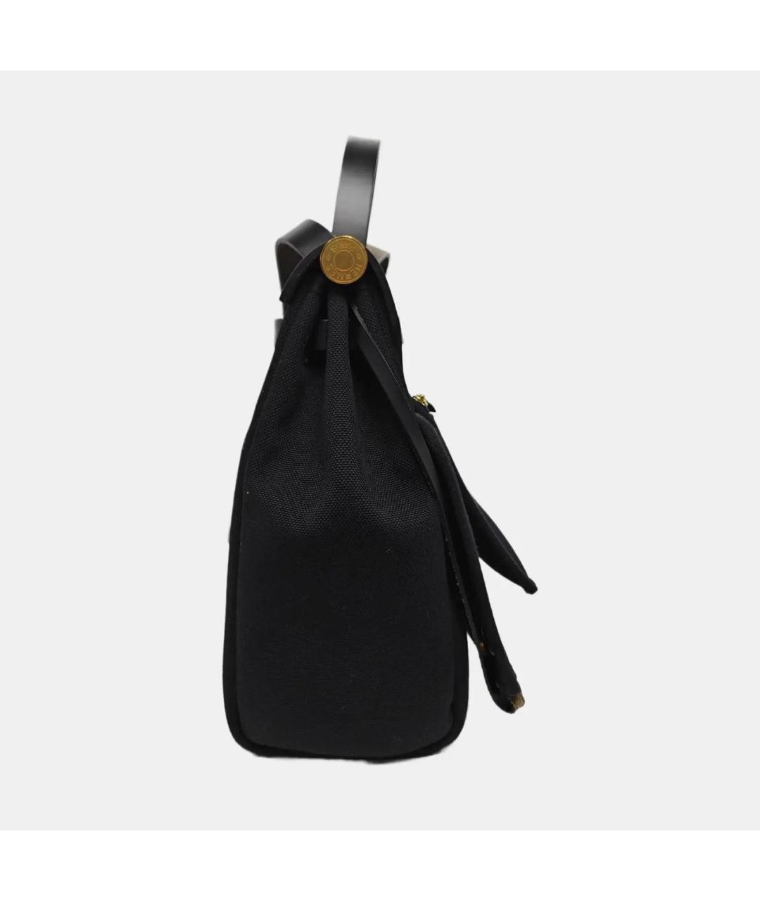 HERMES Черная кожаная сумка с короткими ручками, фото 2