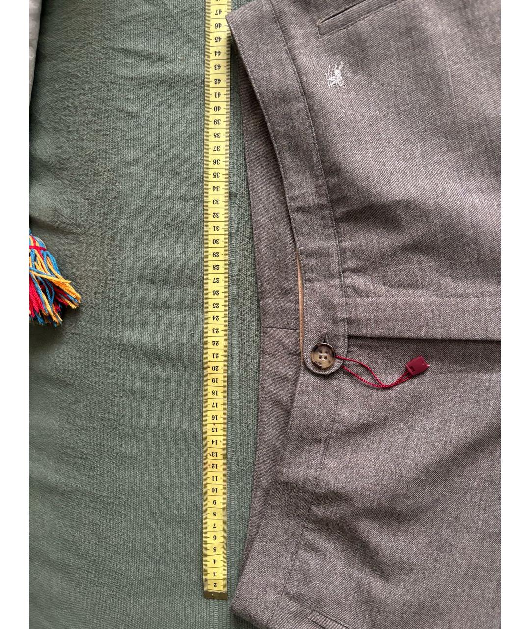 BURBERRY Бежевые полиэстеровые брюки широкие, фото 6