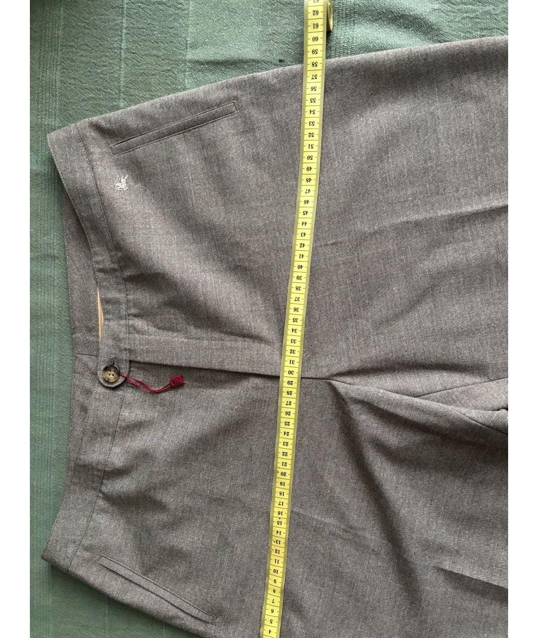 BURBERRY Бежевые полиэстеровые брюки широкие, фото 3