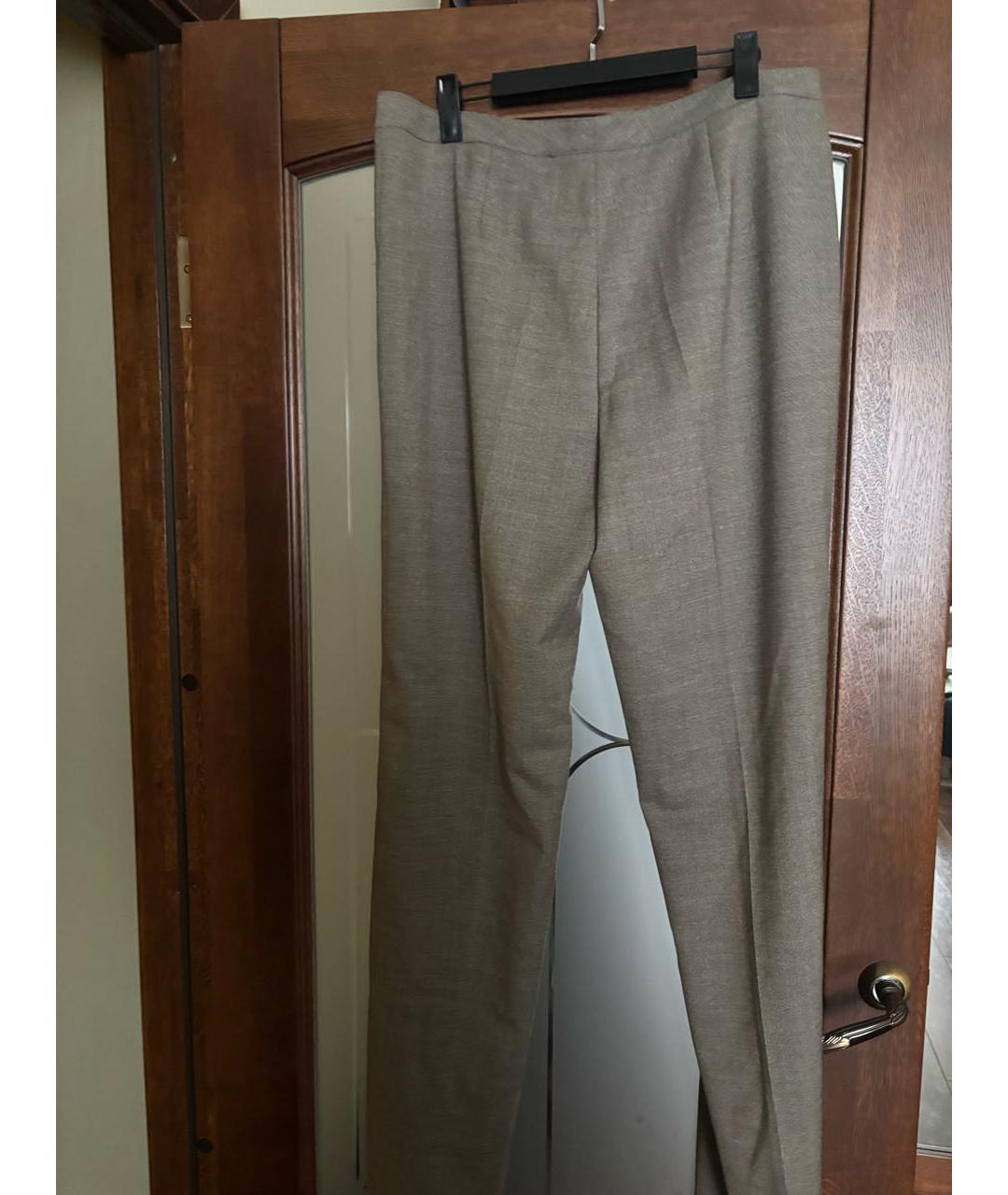 BURBERRY Бежевые полиэстеровые брюки широкие, фото 5