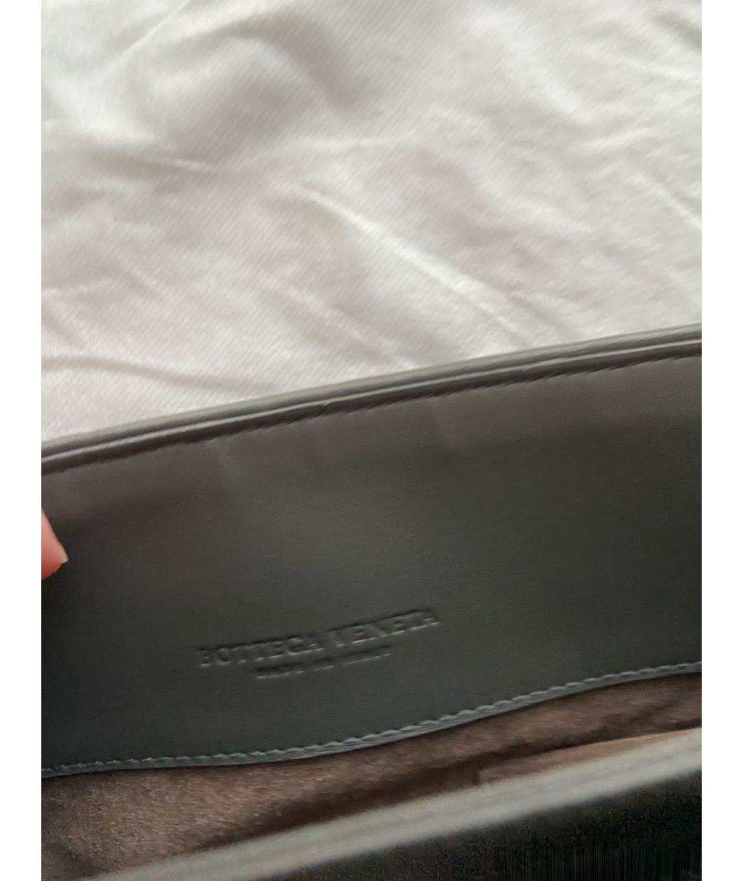 BOTTEGA VENETA Серая кожаная сумка с короткими ручками, фото 5